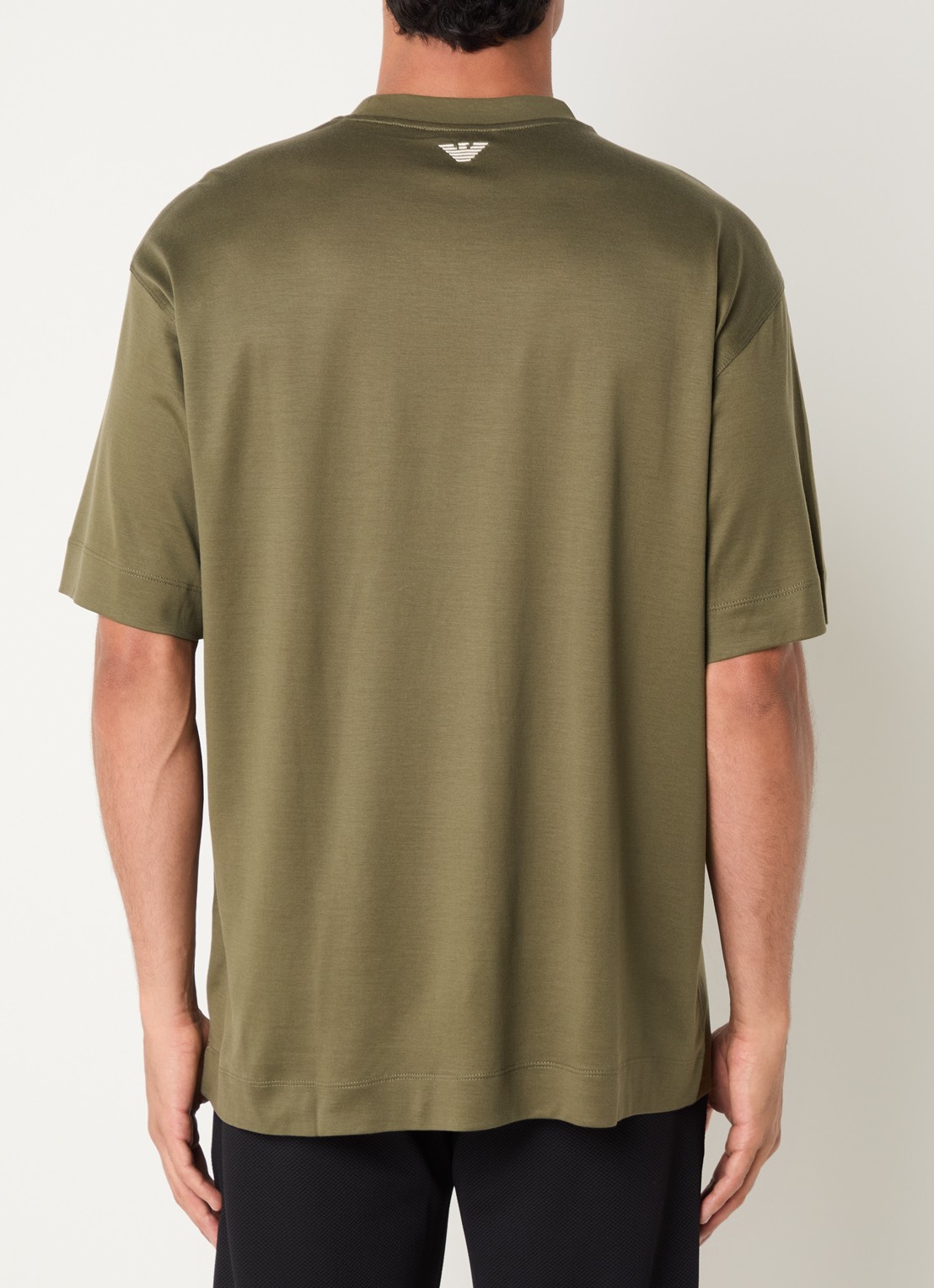Armani T-shirt met logoprint - achterkant mosgroen