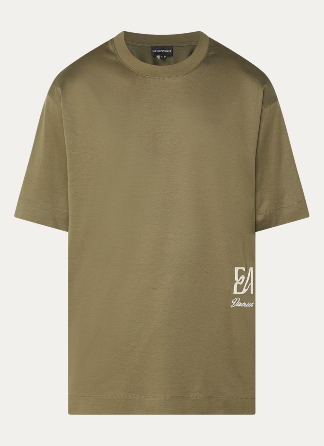 Armani T-shirt met logoprint - voorkant 2 mosgroen
