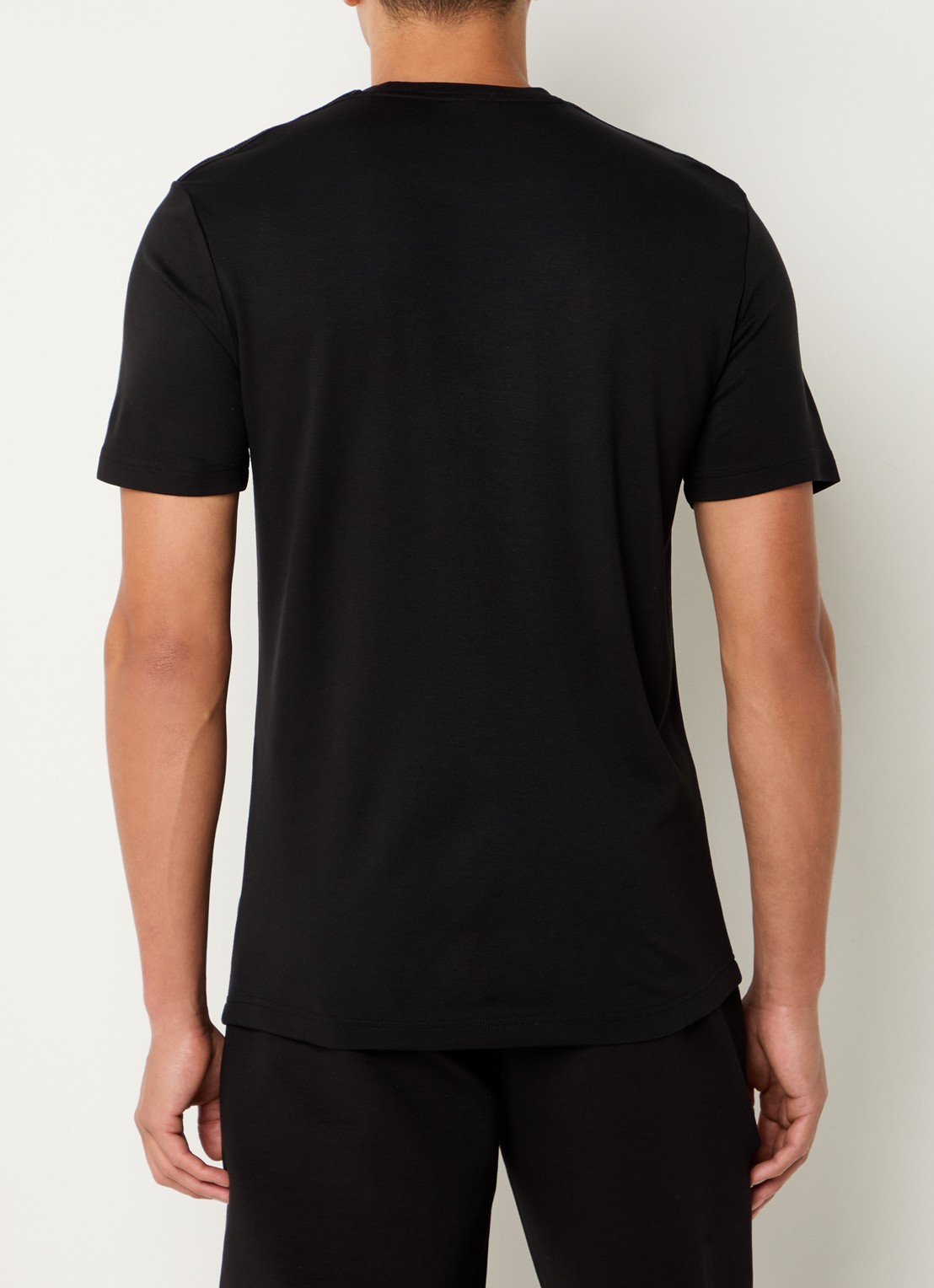 Armani T-shirt met lurex en logo - achterkant 4 zwart