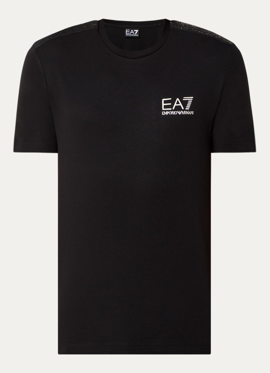 Armani T-shirt met lurex en logo - voorkant 2 zwart