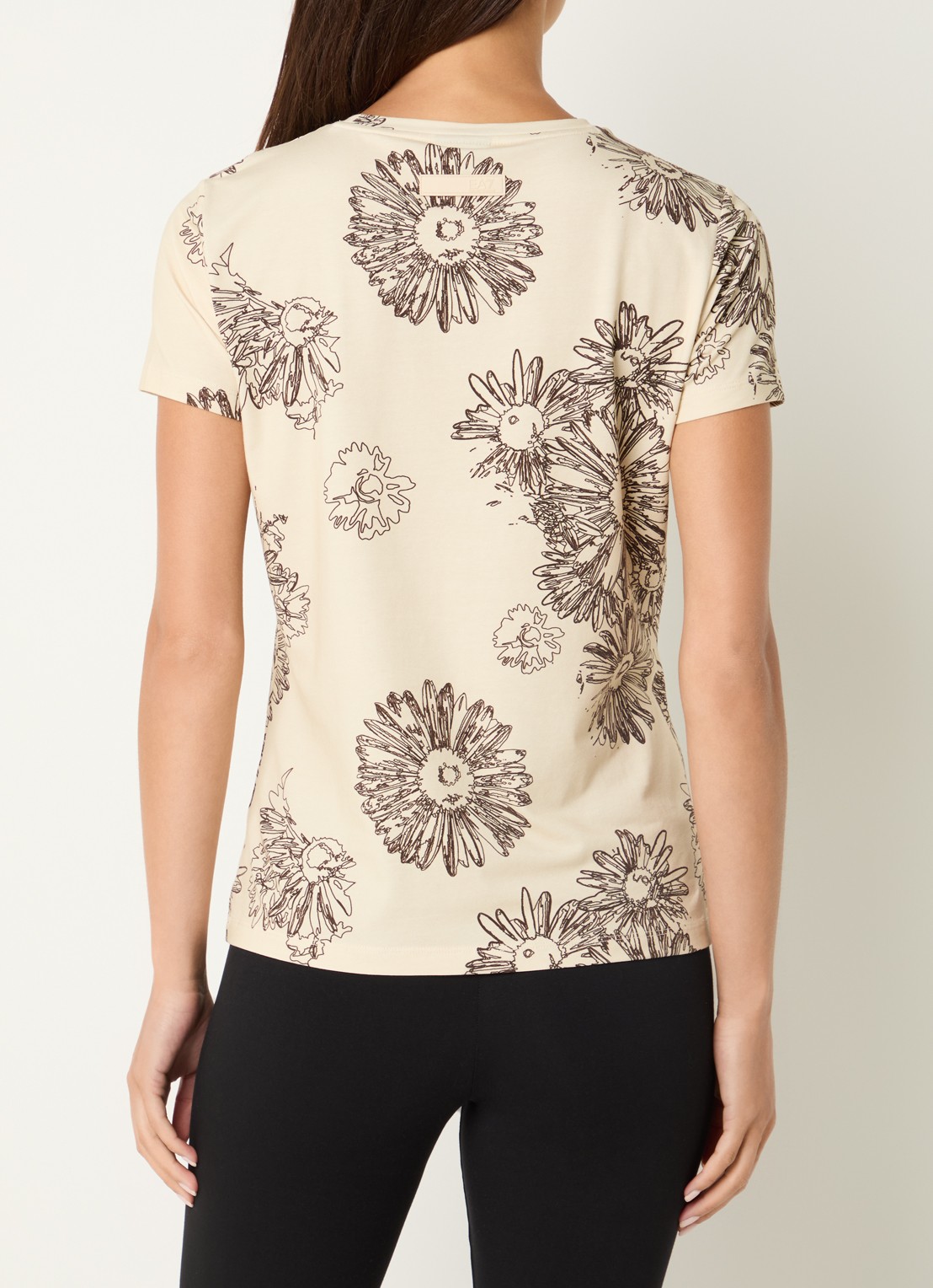 Armani T-shirt met print en ronde hals - achterkant 3 lichtgeel