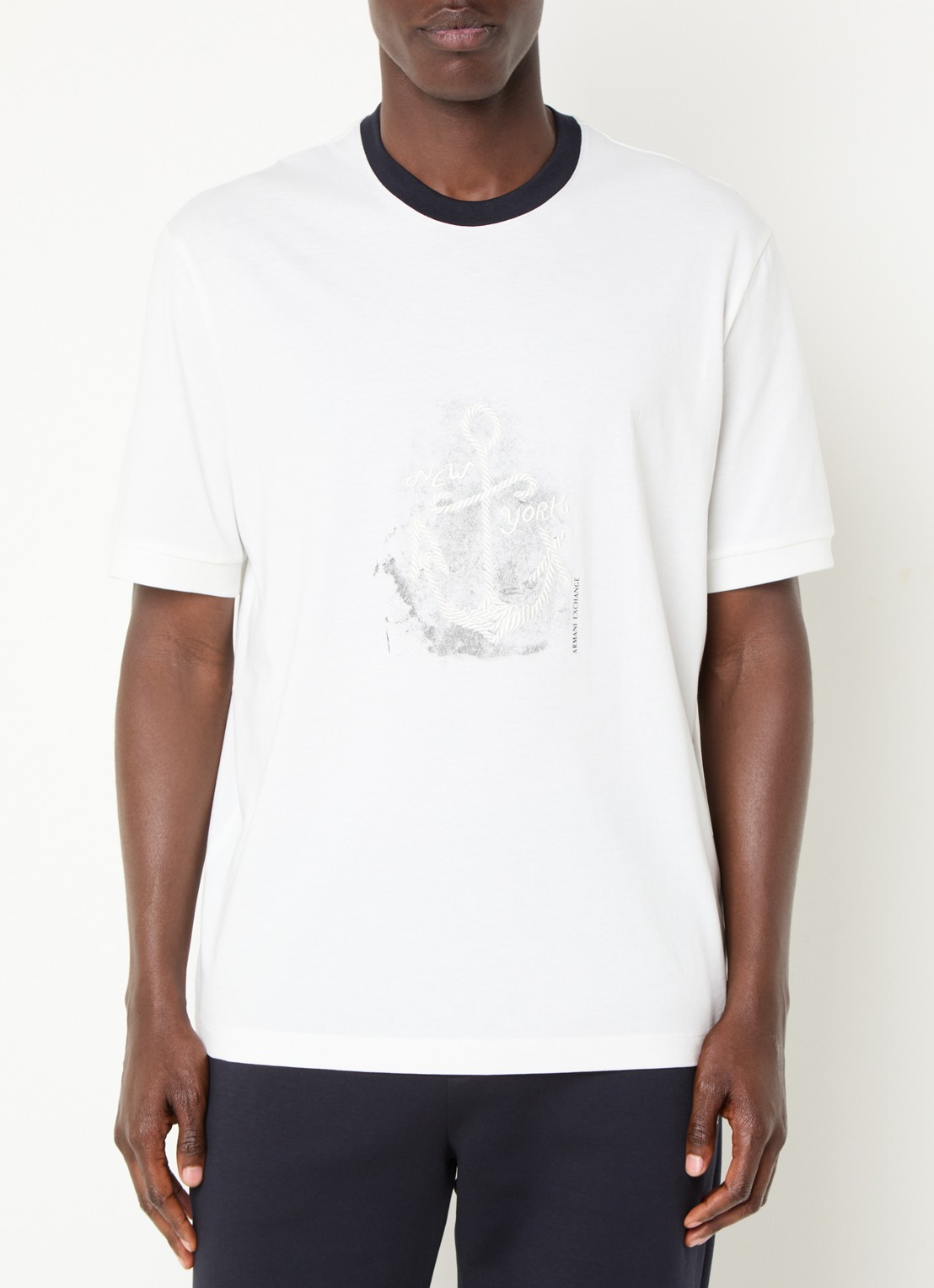 Armani T-shirt met print - detail gebroken wit