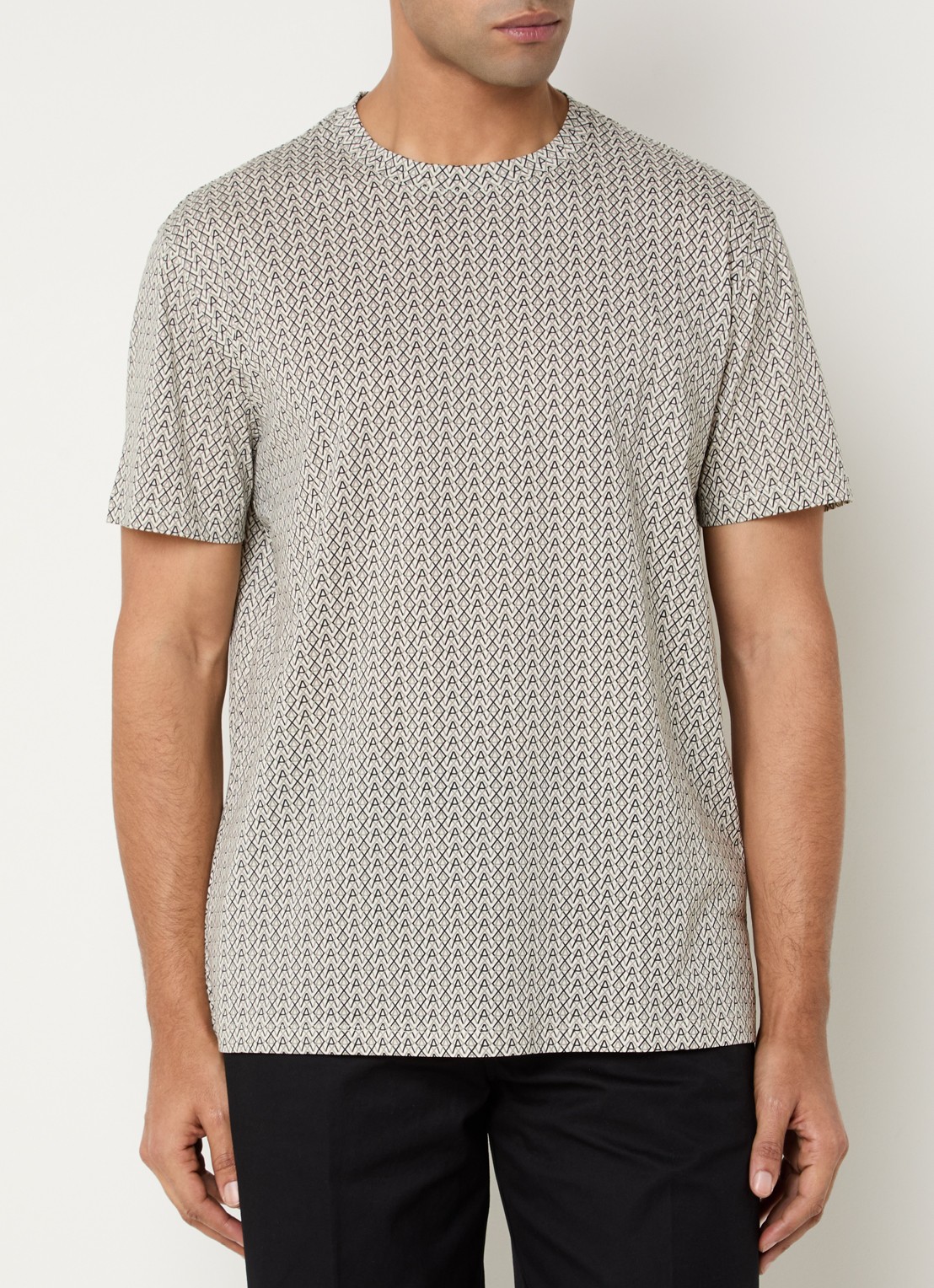 Armani T-shirt met print - detail 3 lichtgrijs