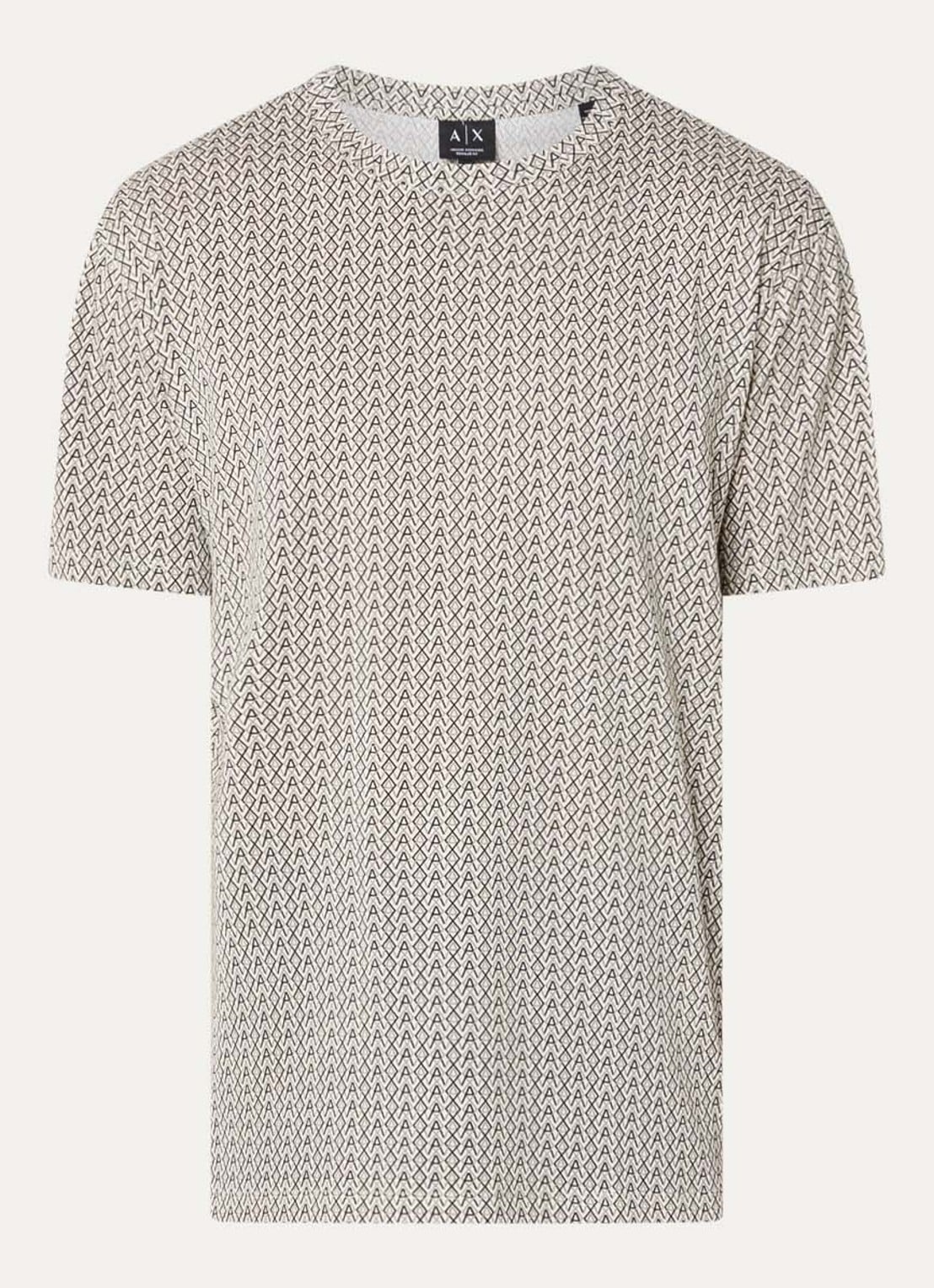 Armani T-shirt met print - voorkant lichtgrijs