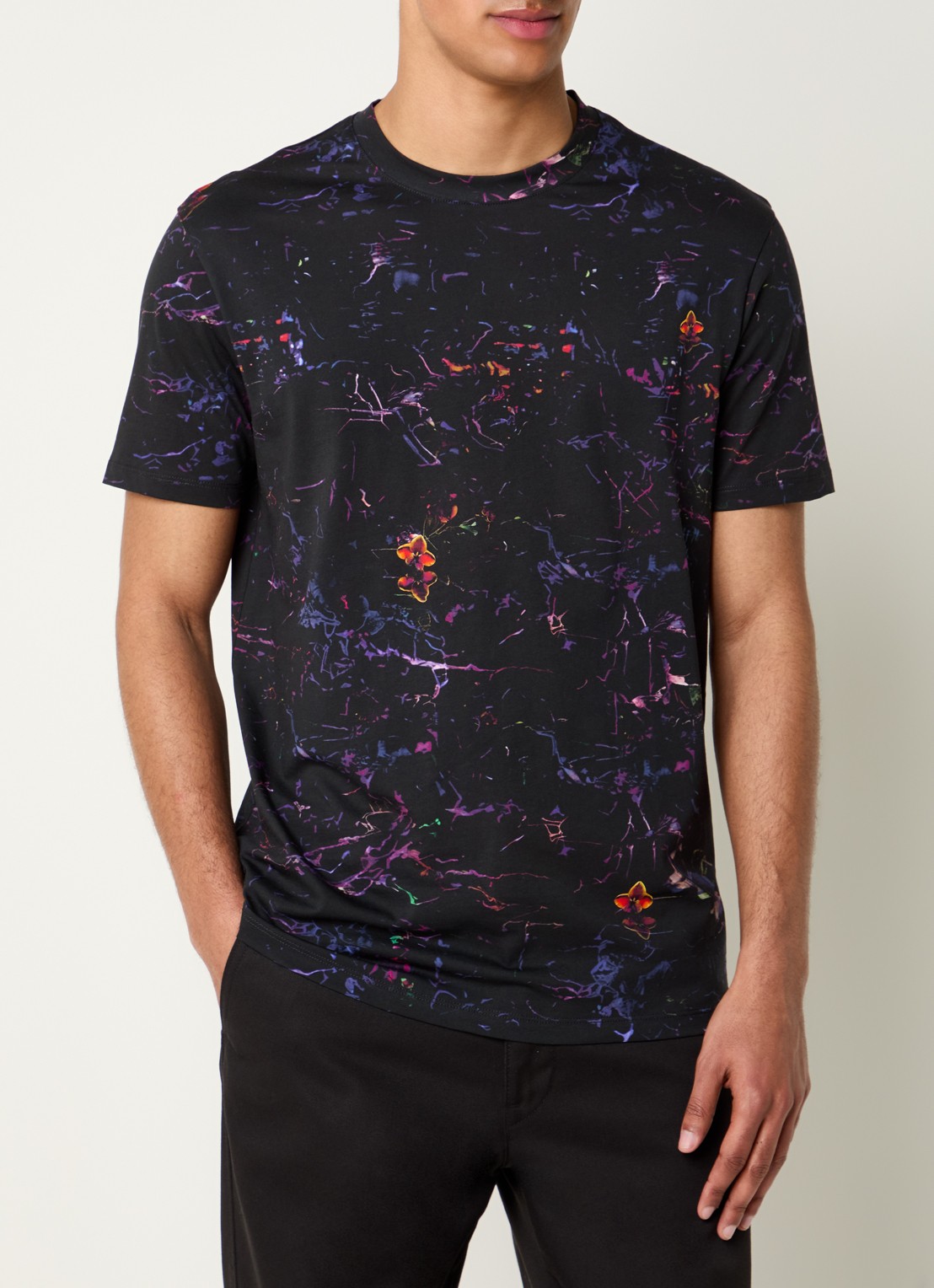 Armani T-shirt met print - detail 4 zwart