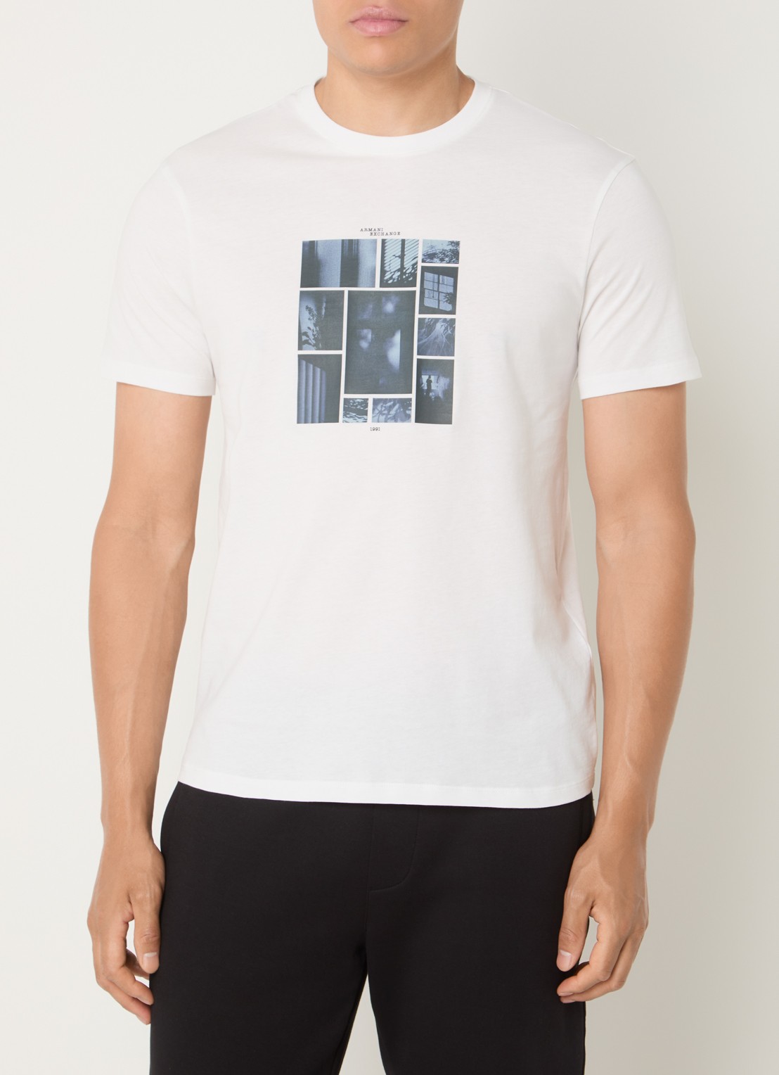 Armani T-shirt met print - detail 4 gebroken wit