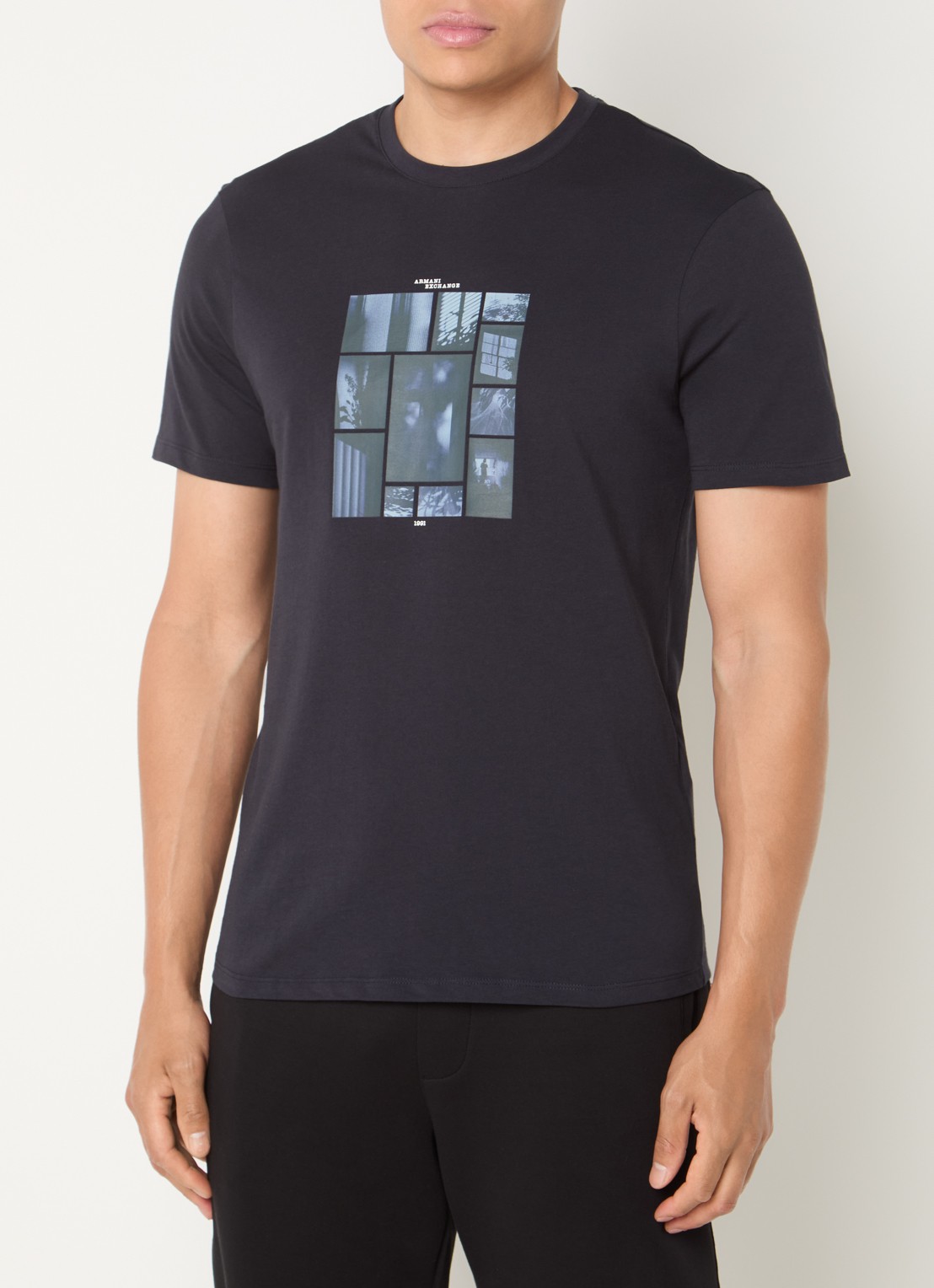 Armani T-shirt met print - detail 4 donkerblauw
