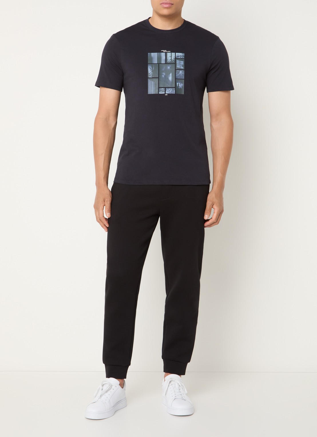 Armani T-shirt met print - voorkant 3 donkerblauw