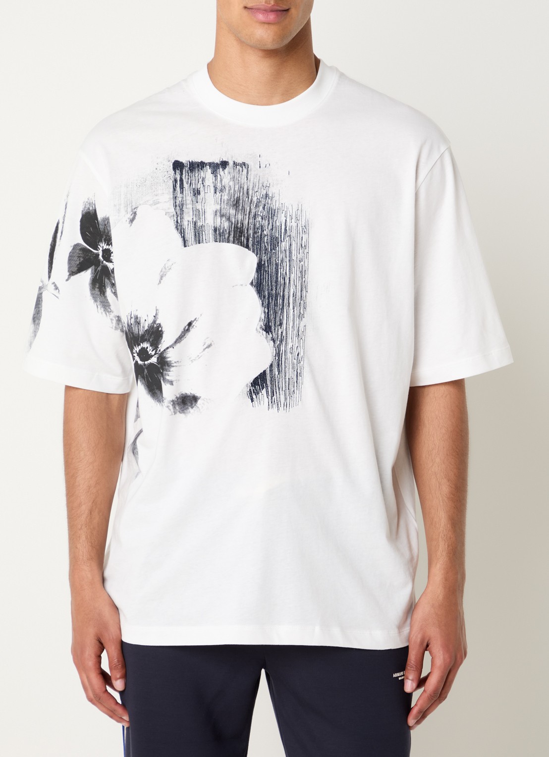 Armani T-shirt met print - detail gebroken wit