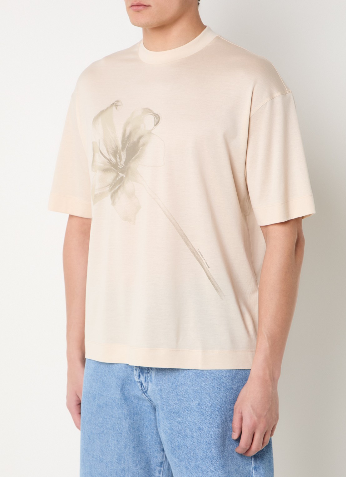 Armani T-shirt  met print - detail 4 creme