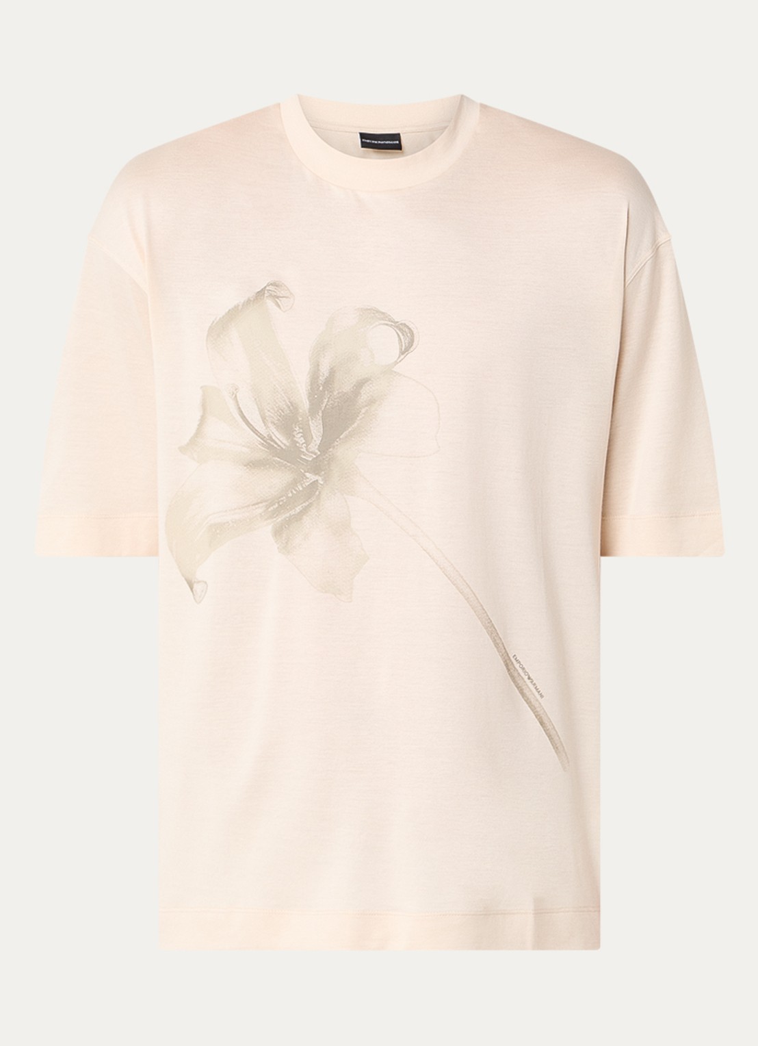 Armani T-shirt  met print - voorkant 2 creme