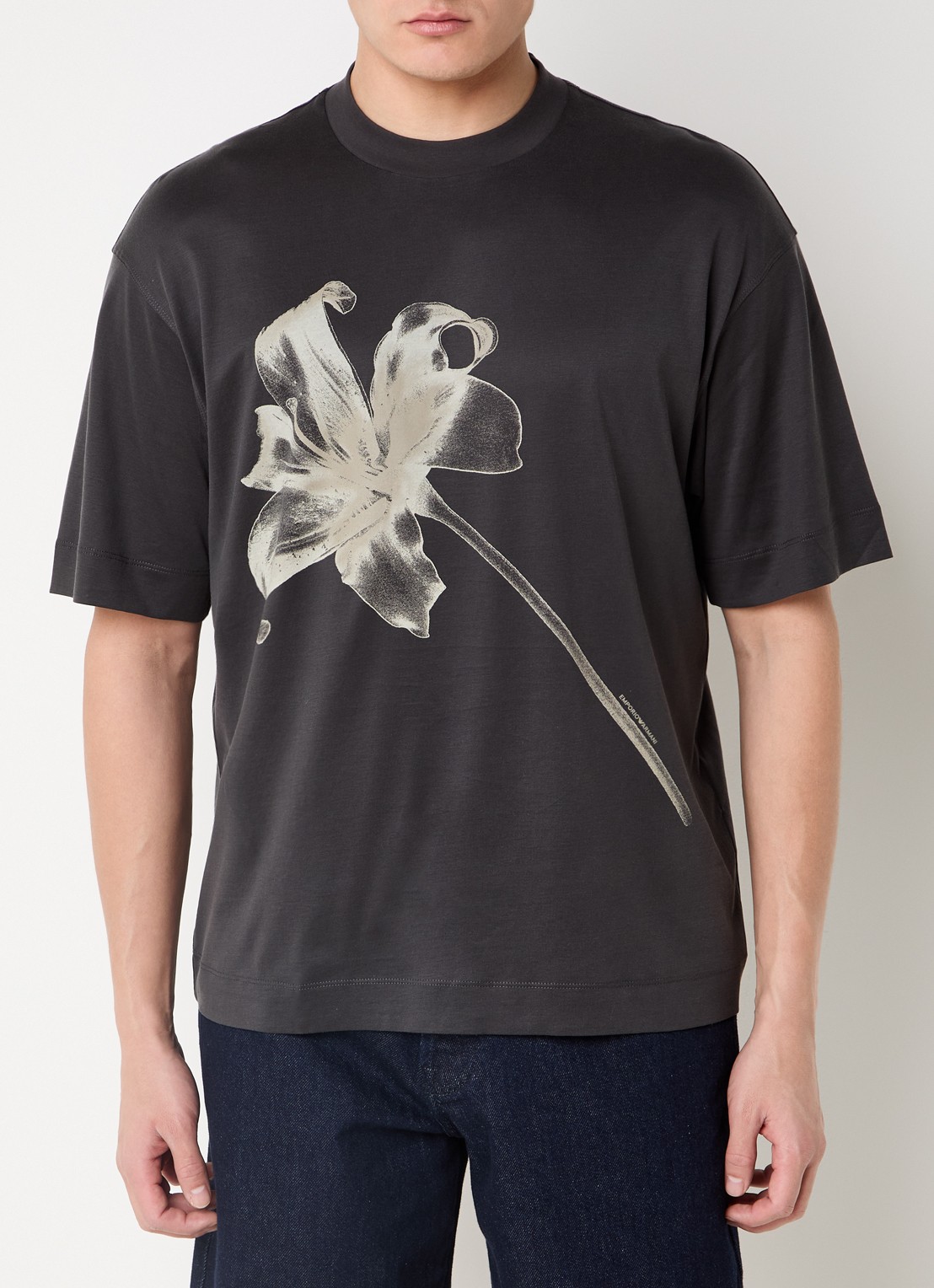 Armani T-shirt  met print - detail zwart