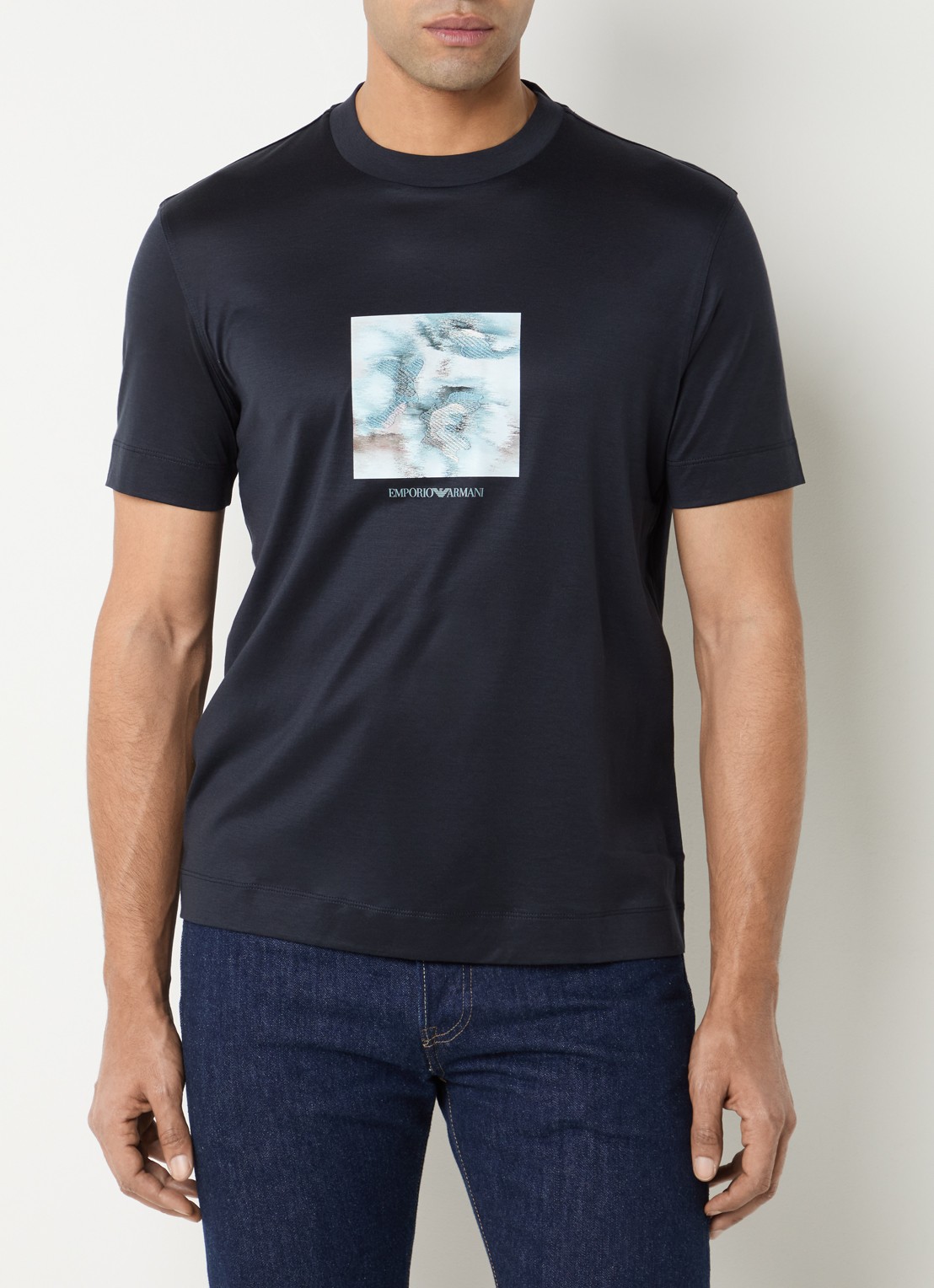 Armani T-shirt met print - detail 4 blauw
