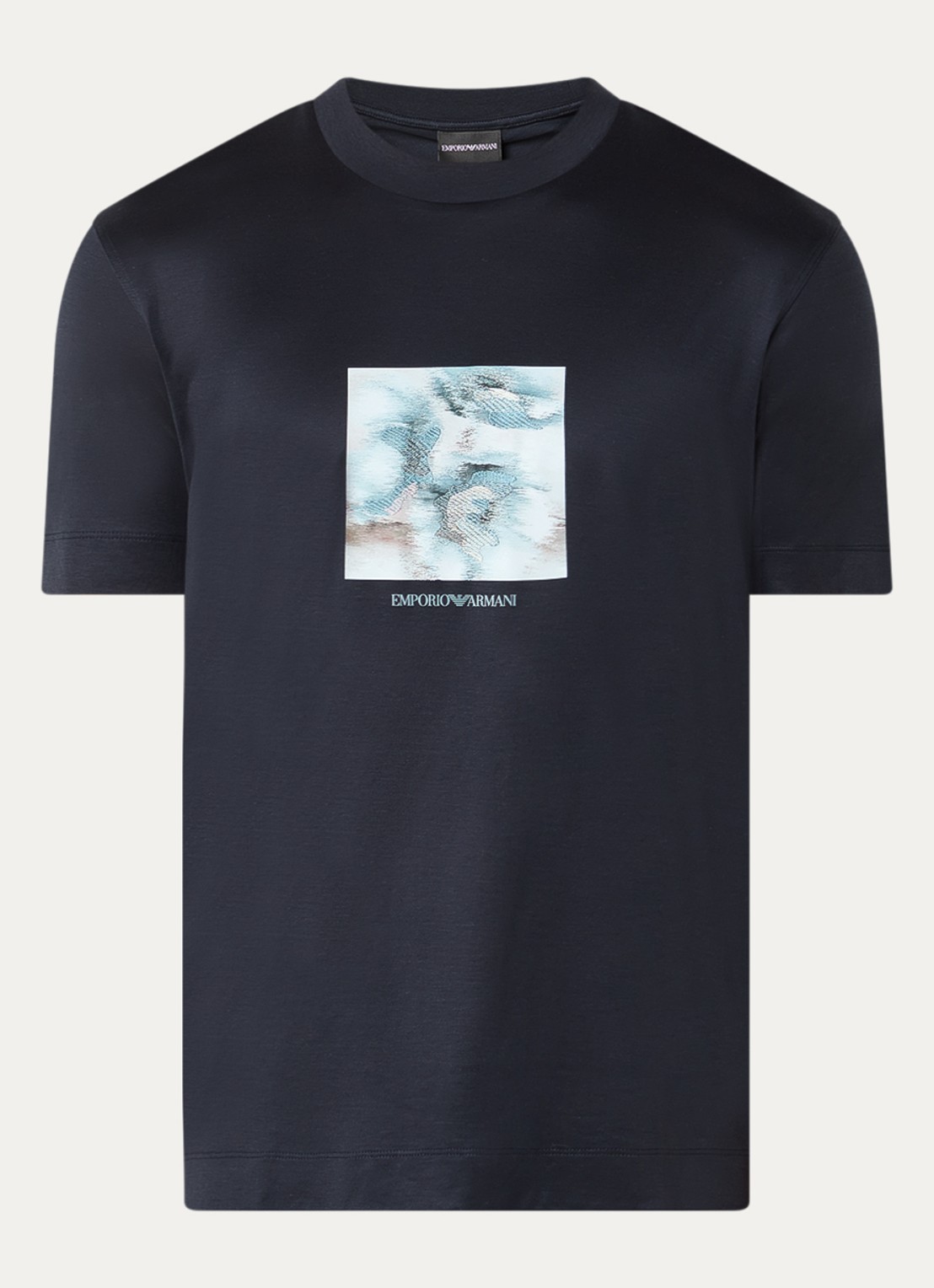 Armani T-shirt met print - voorkant 2 blauw
