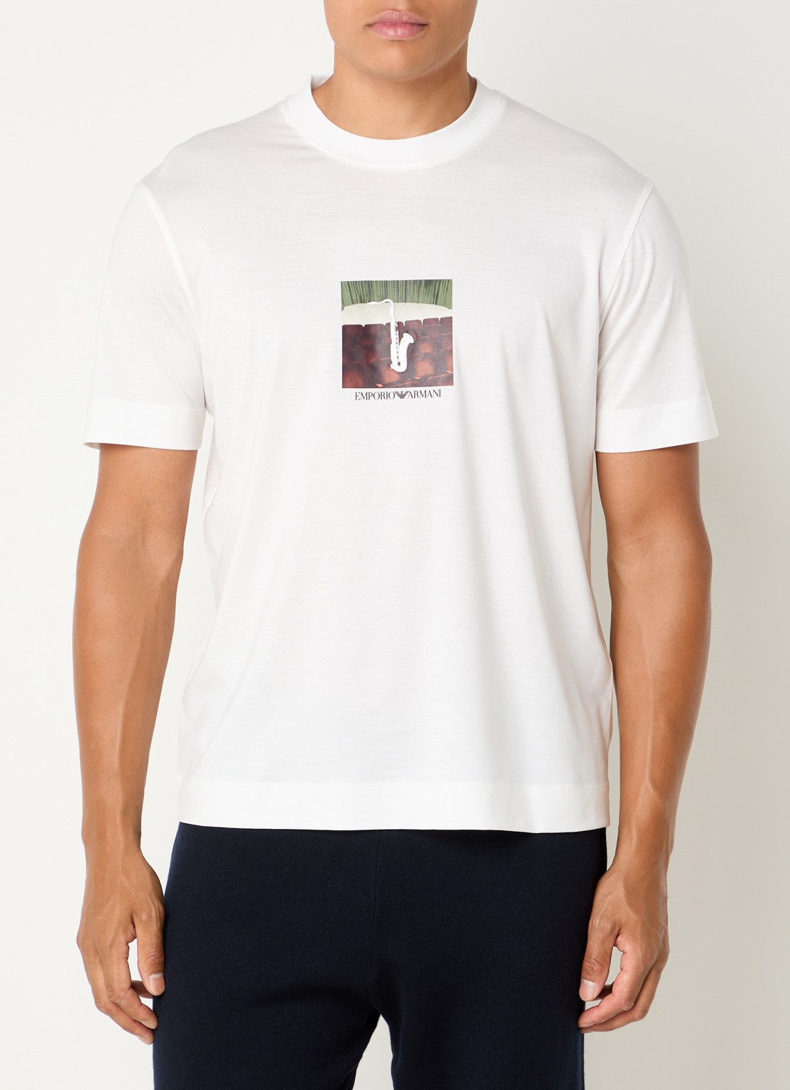 Armani T-shirt met print - detail 3 wit