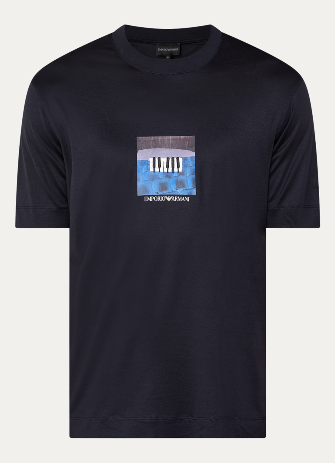 Armani T-shirt met print - voorkant donkerblauw