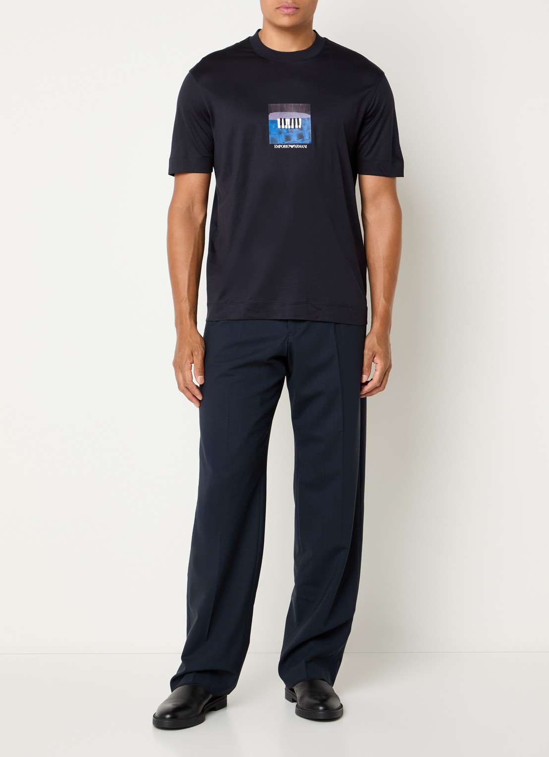 Armani T-shirt met print - voorkant 2 donkerblauw
