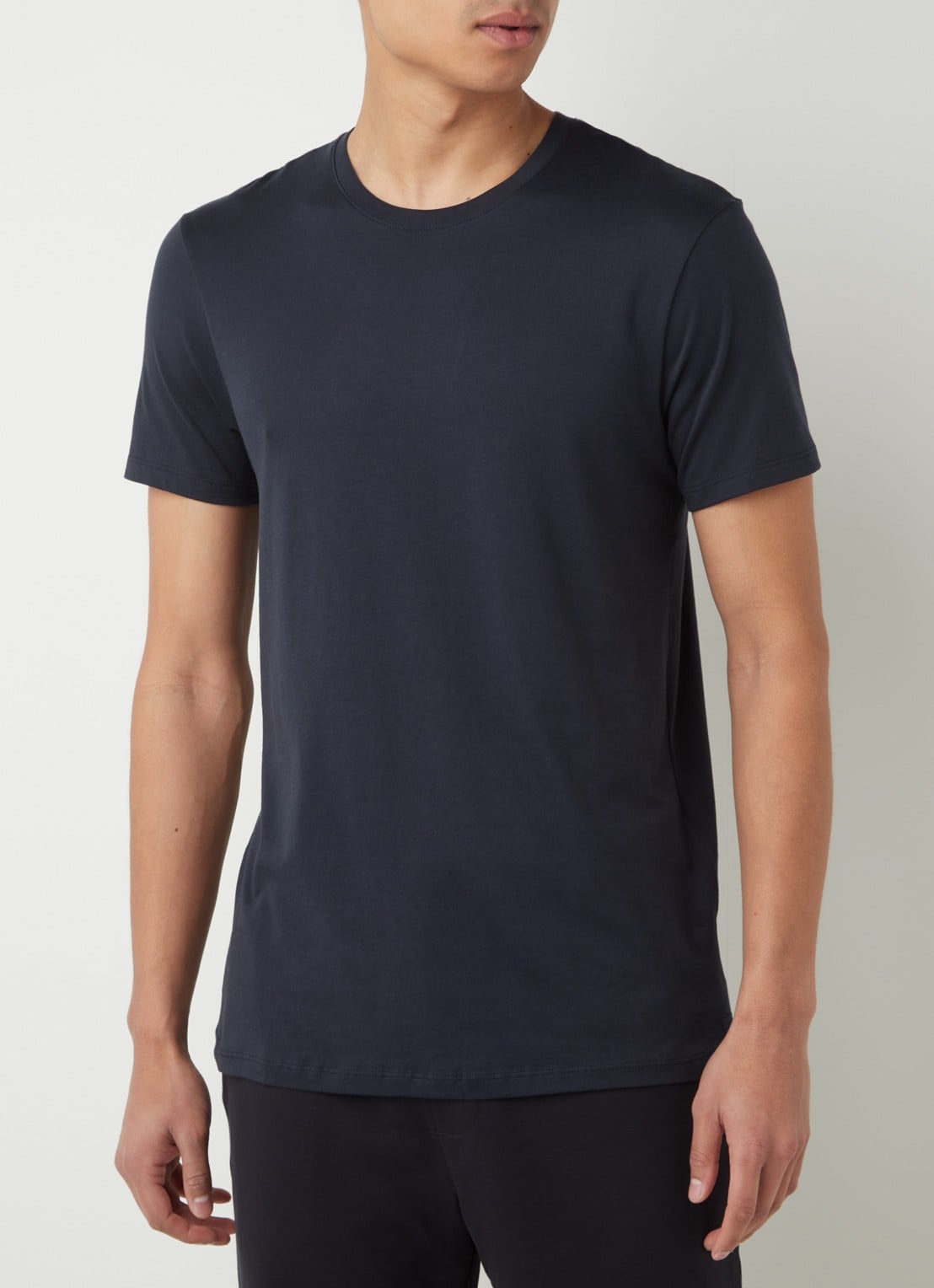 Armani T-shirt met ronde hals - detail 4 donkerblauw