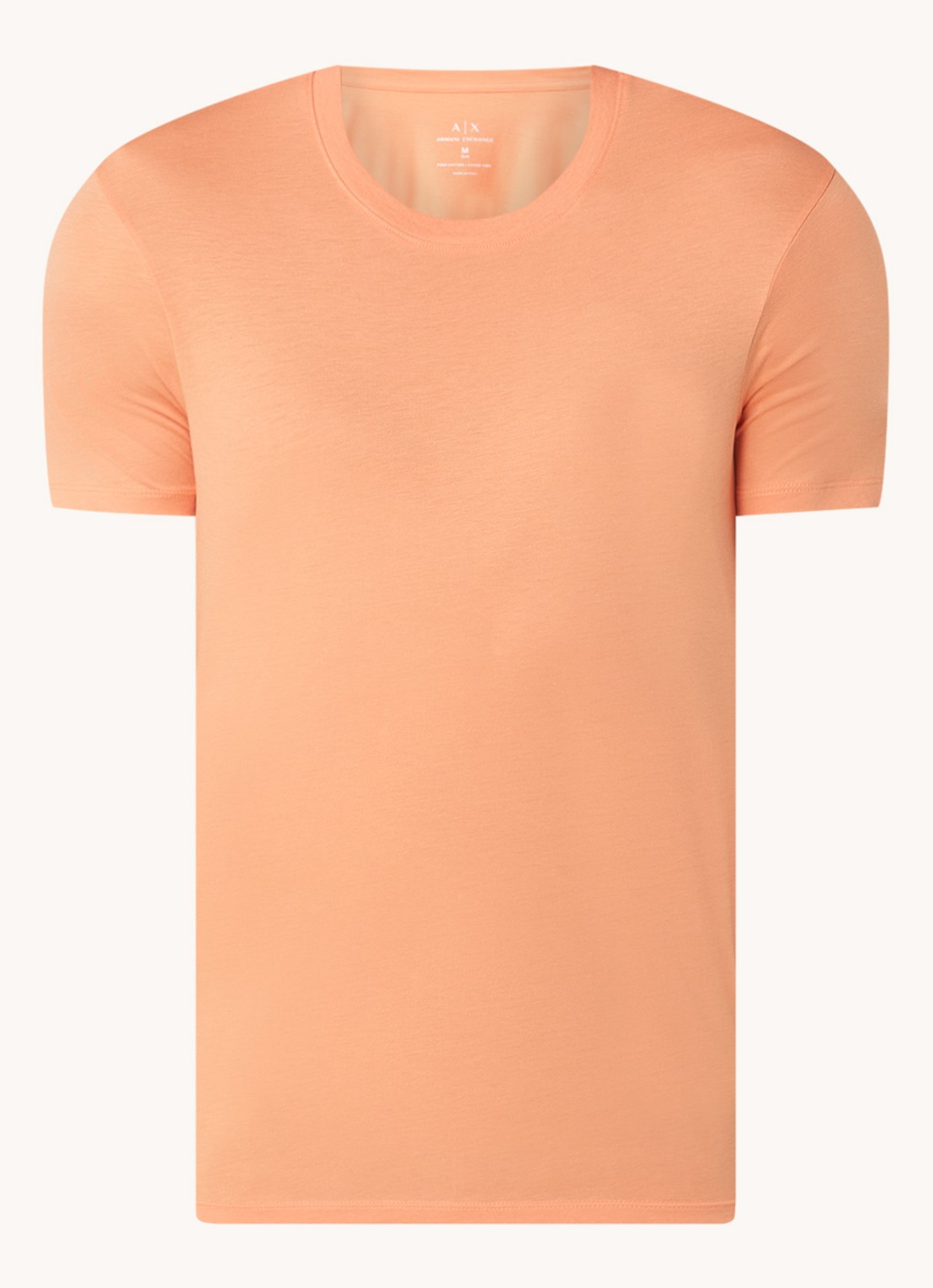 Armani T-shirt met ronde hals - voorkant oranje
