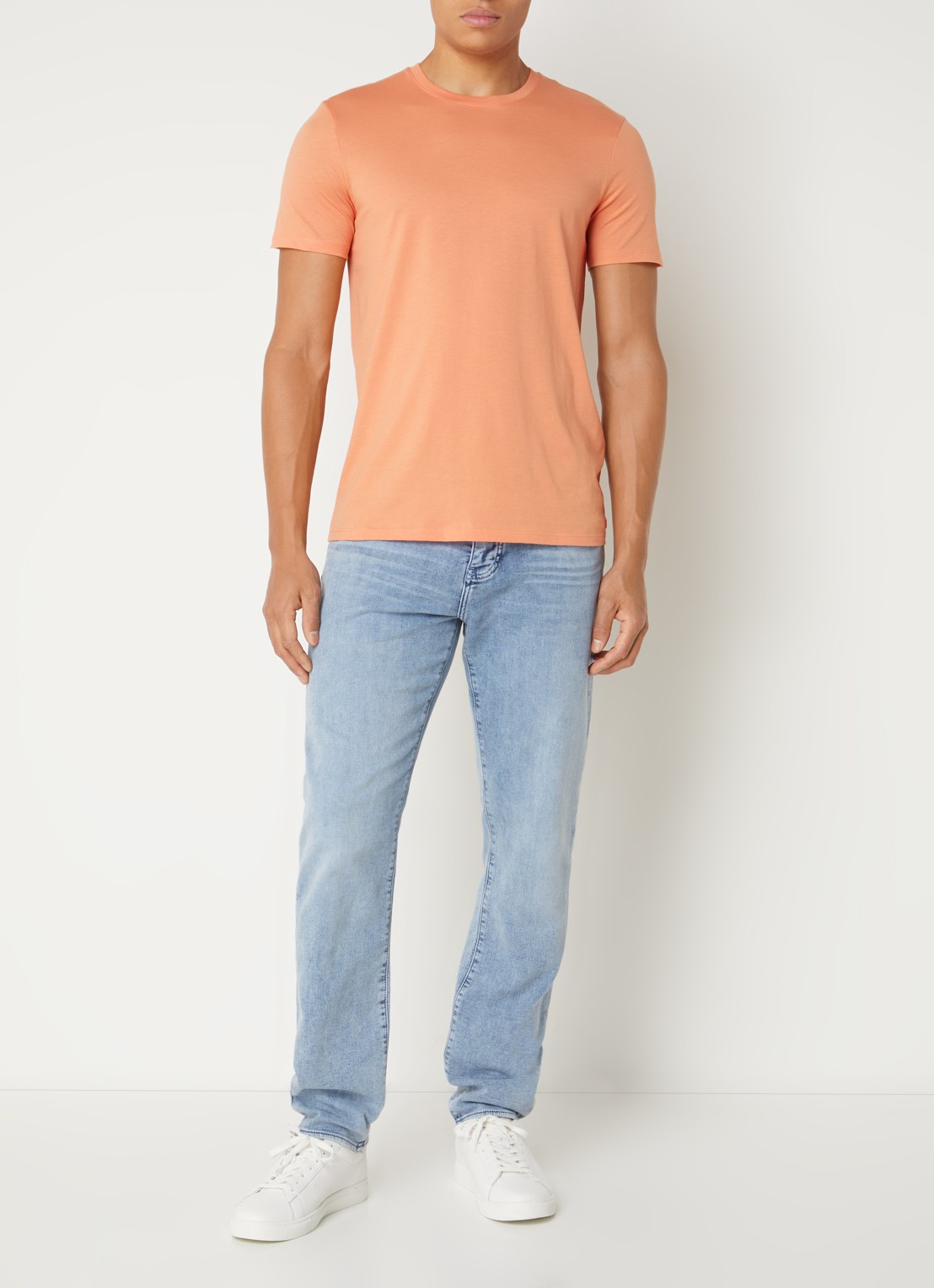 Armani T-shirt met ronde hals - voorkant 2 oranje