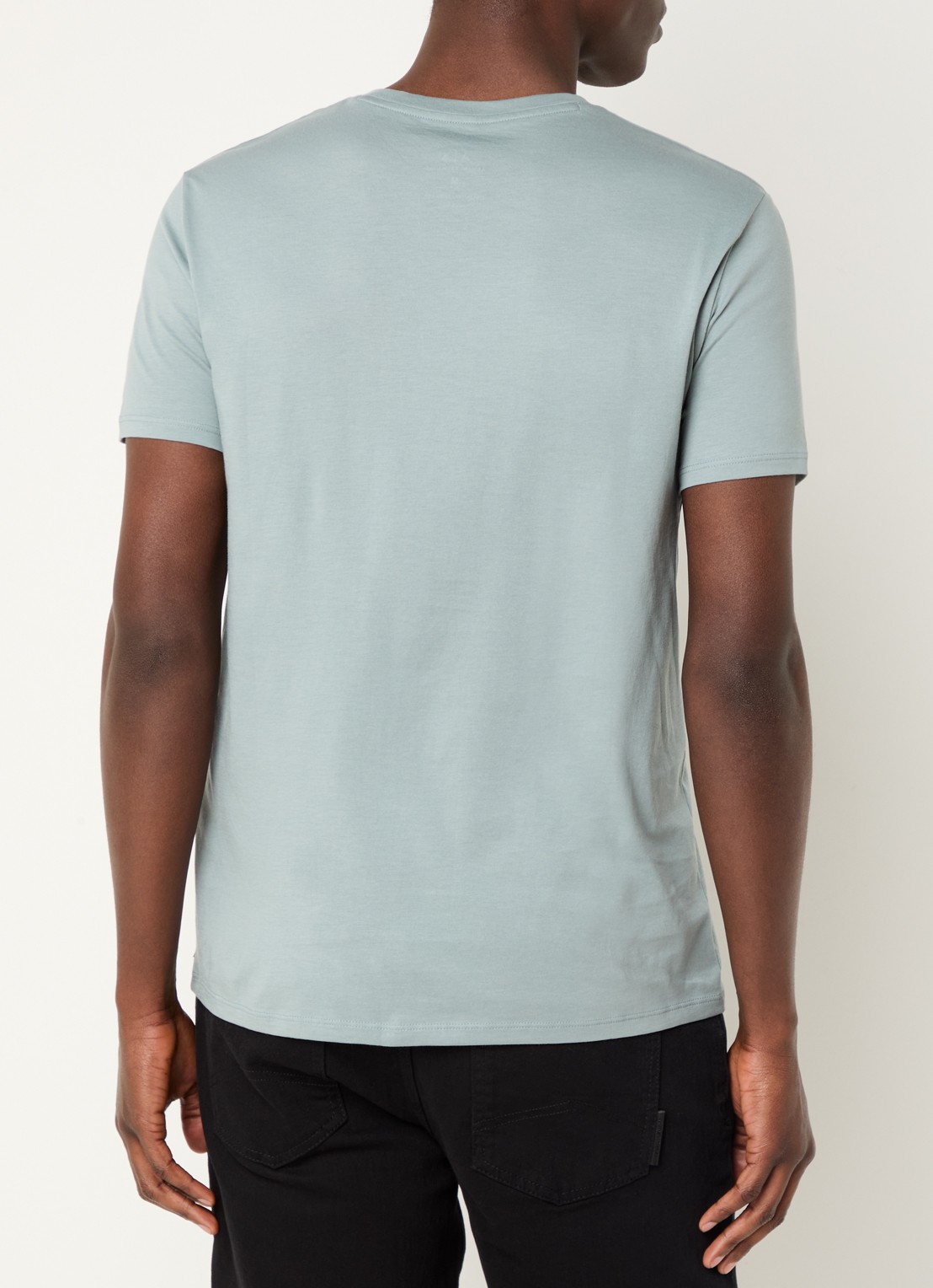 Armani T-shirt met ronde hals - achterkant lichtblauw