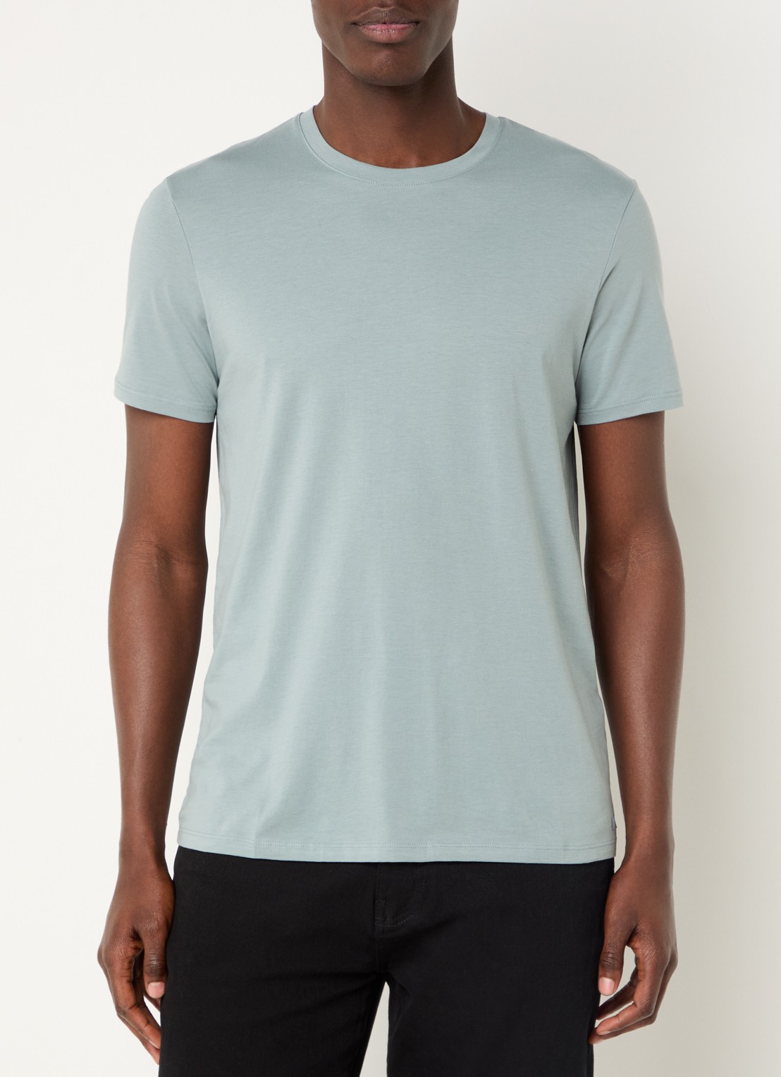 Armani T-shirt met ronde hals - detail 4 lichtblauw