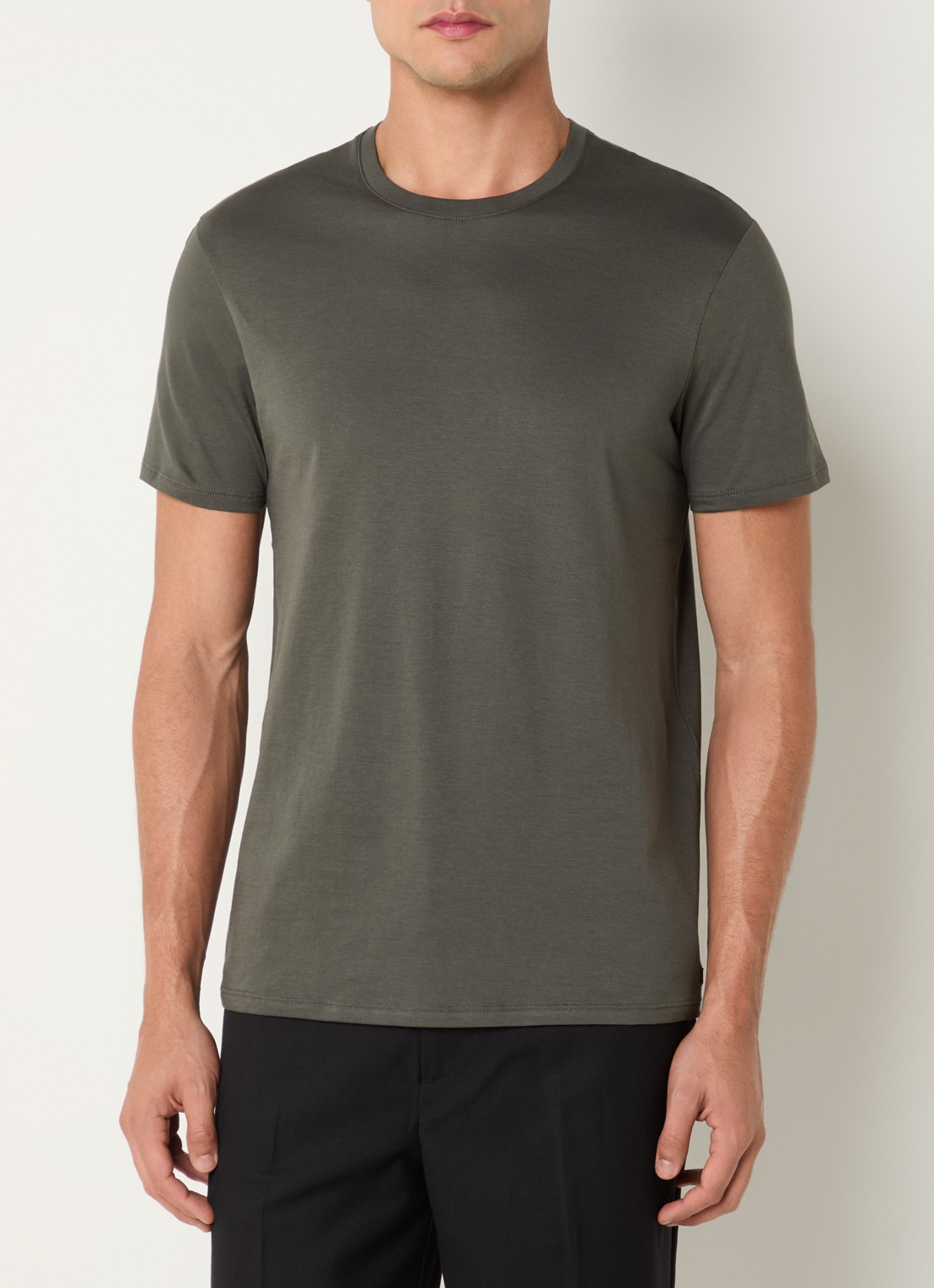 Armani T-shirt met ronde hals - detail 2 okergeel