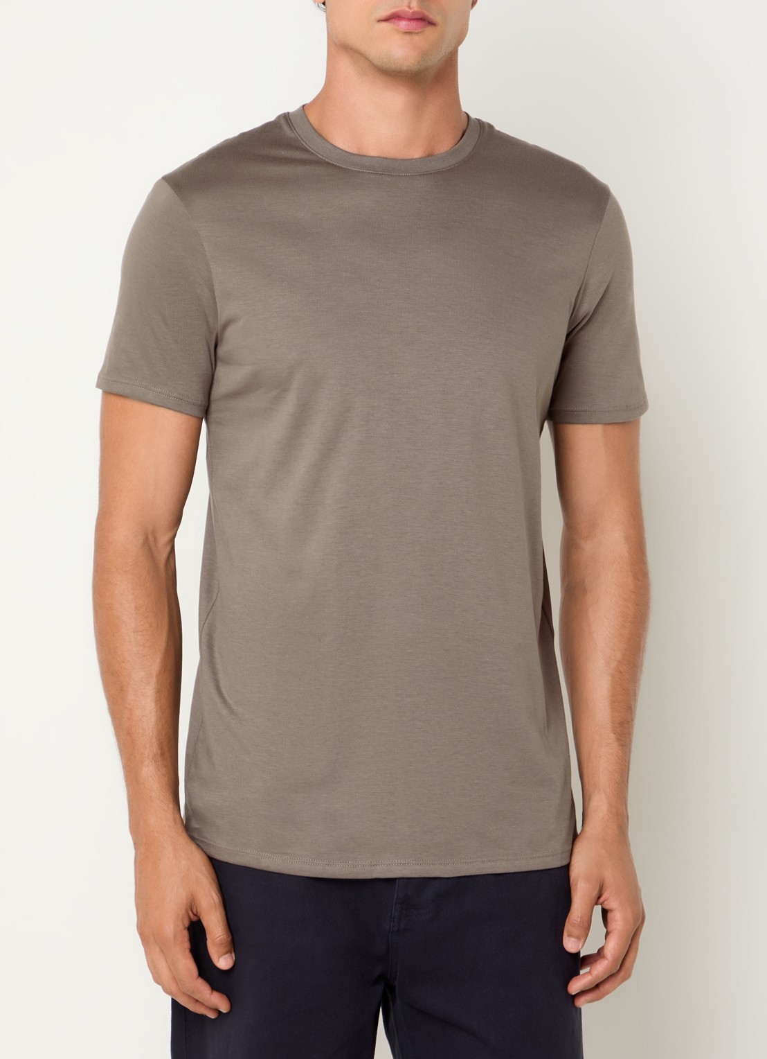 Armani T-shirt met ronde hals - detail 3 donkerbeige