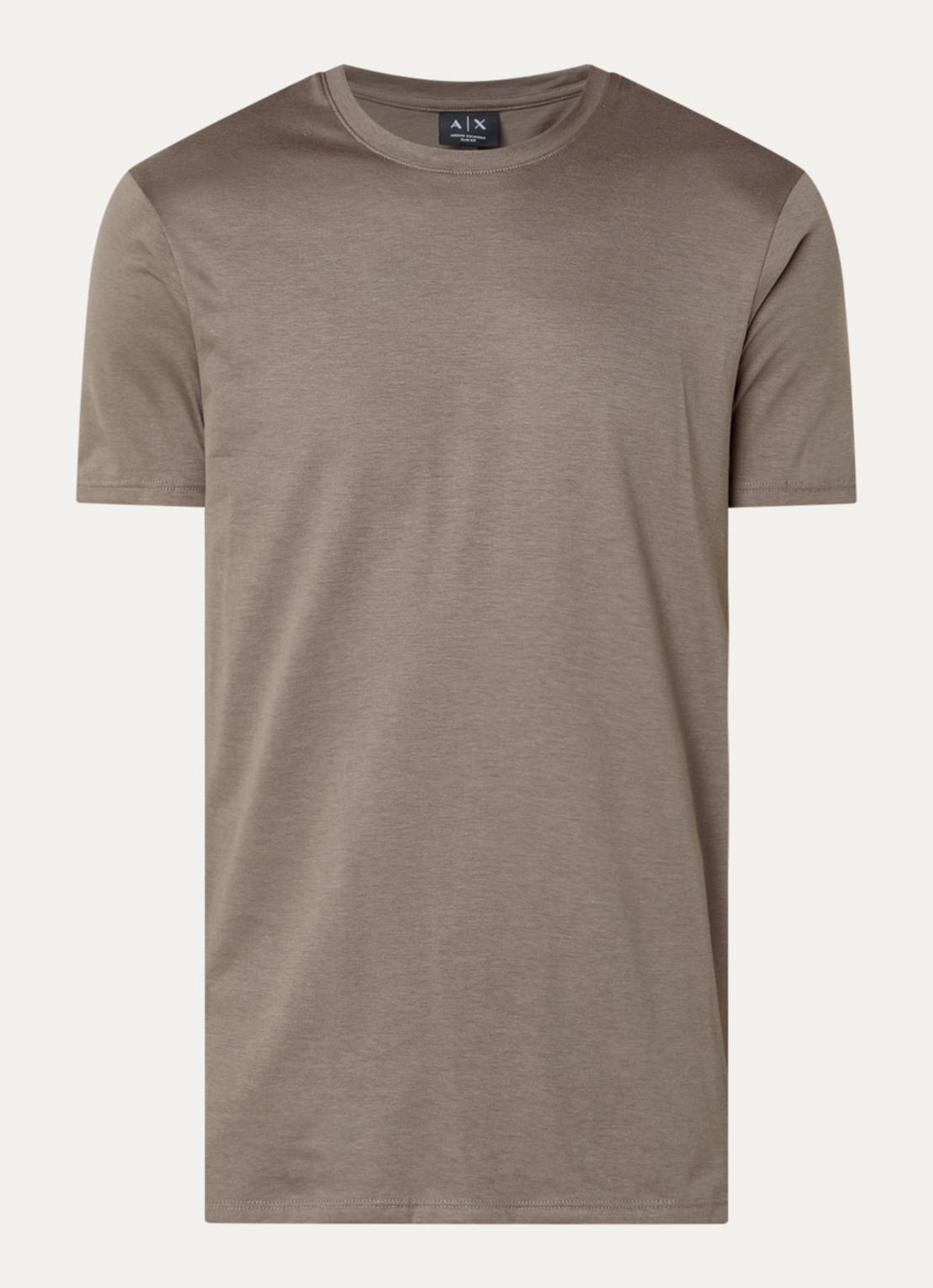 Armani T-shirt met ronde hals - voorkant donkerbeige