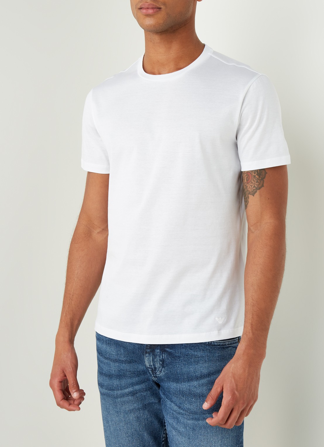 Armani T-shirt met ronde hals - detail 2 wit
