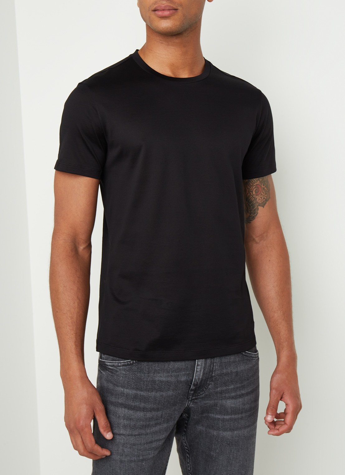 Armani T-shirt met ronde hals - detail 4 zwart