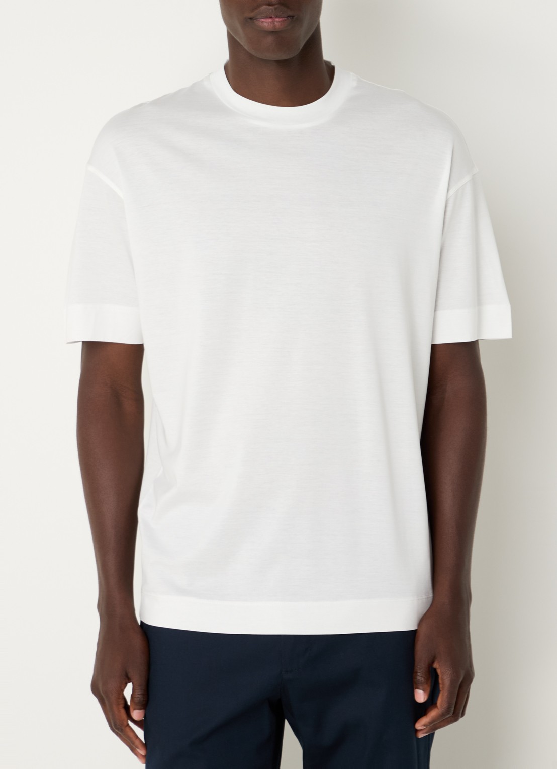 Armani T-shirt met ronde hals  - detail 2 wit