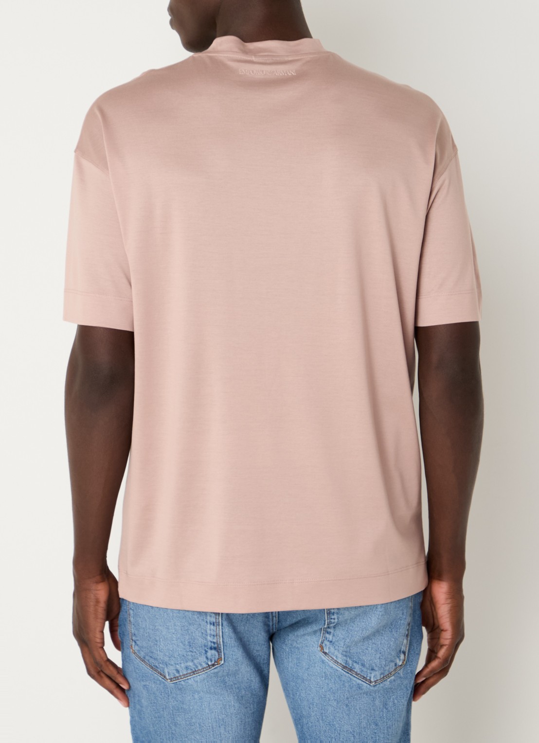 Armani T-shirt met ronde hals  - achterkant oudroze