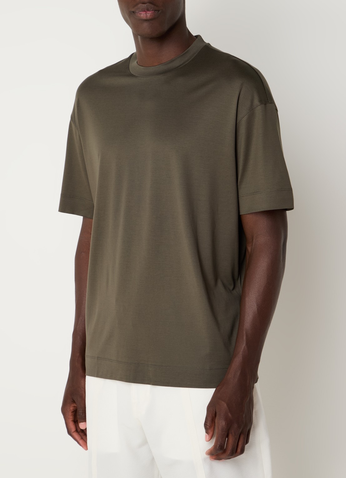 Armani T-shirt met ronde hals  - detail donkergroen