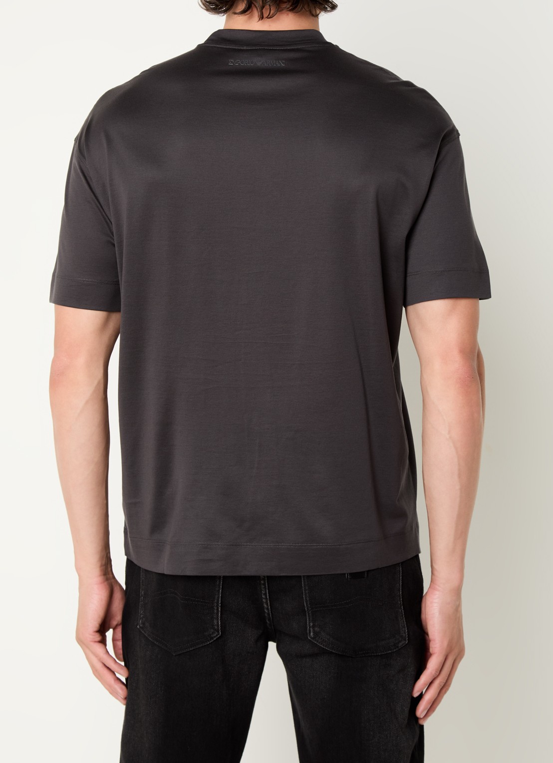 Armani T-shirt met ronde hals  - achterkant antraciet