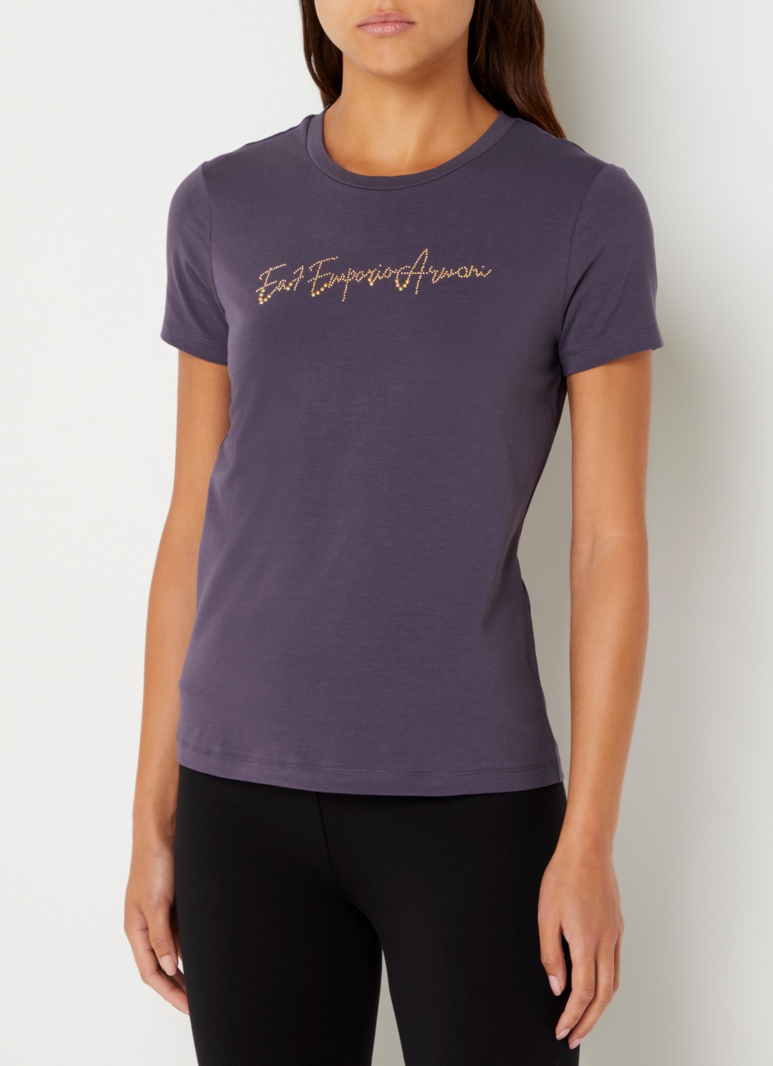Armani T-shirt met strass - detail violet