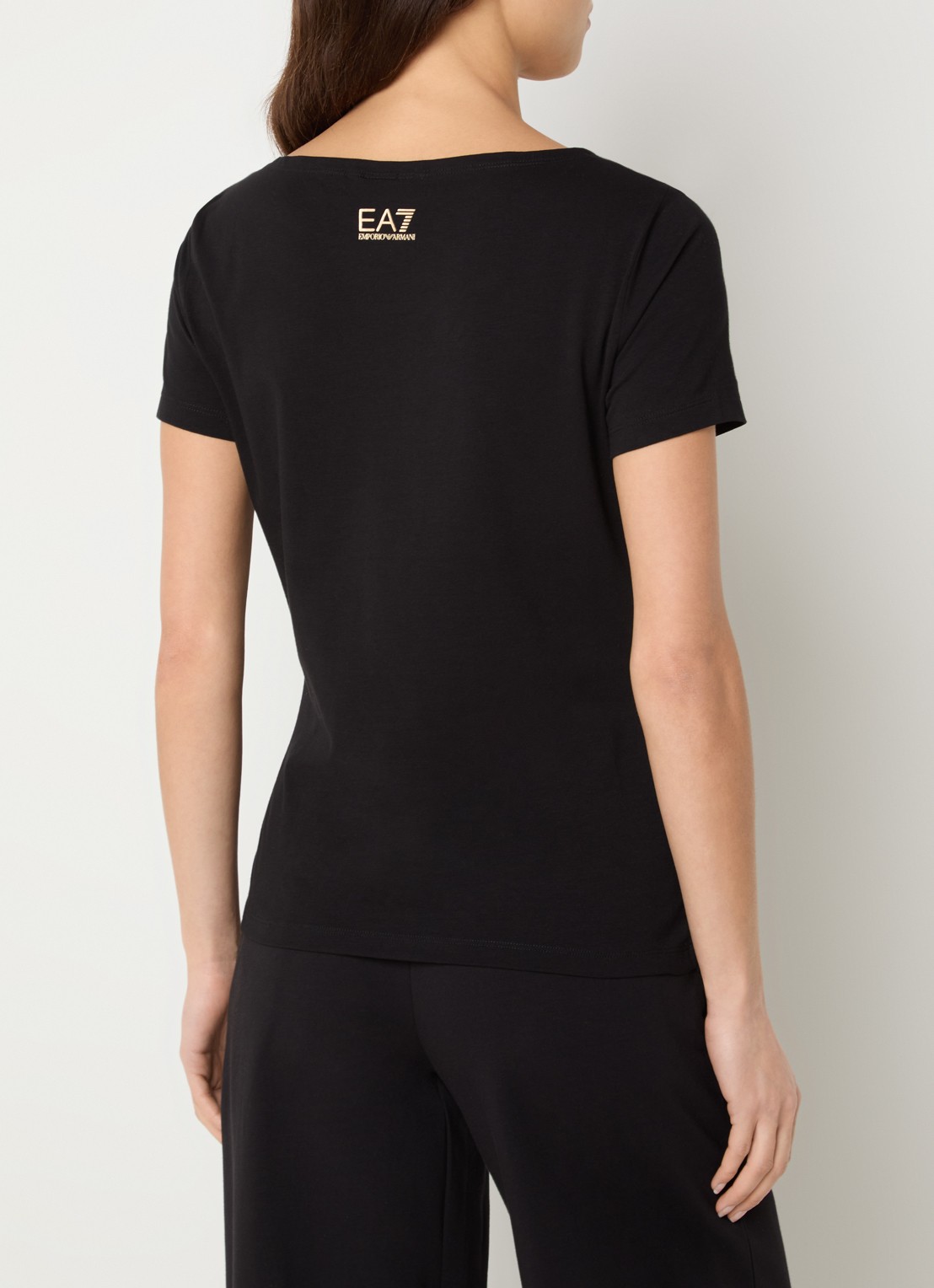Armani T-shirt met strasslogo - achterkant 4 zwart