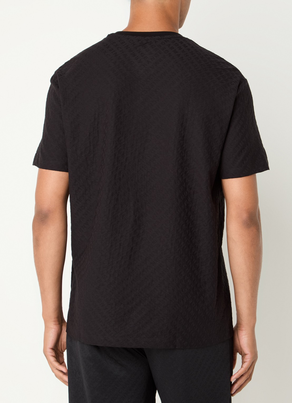 Armani T-shirt met structuur - achterkant 3 zwart