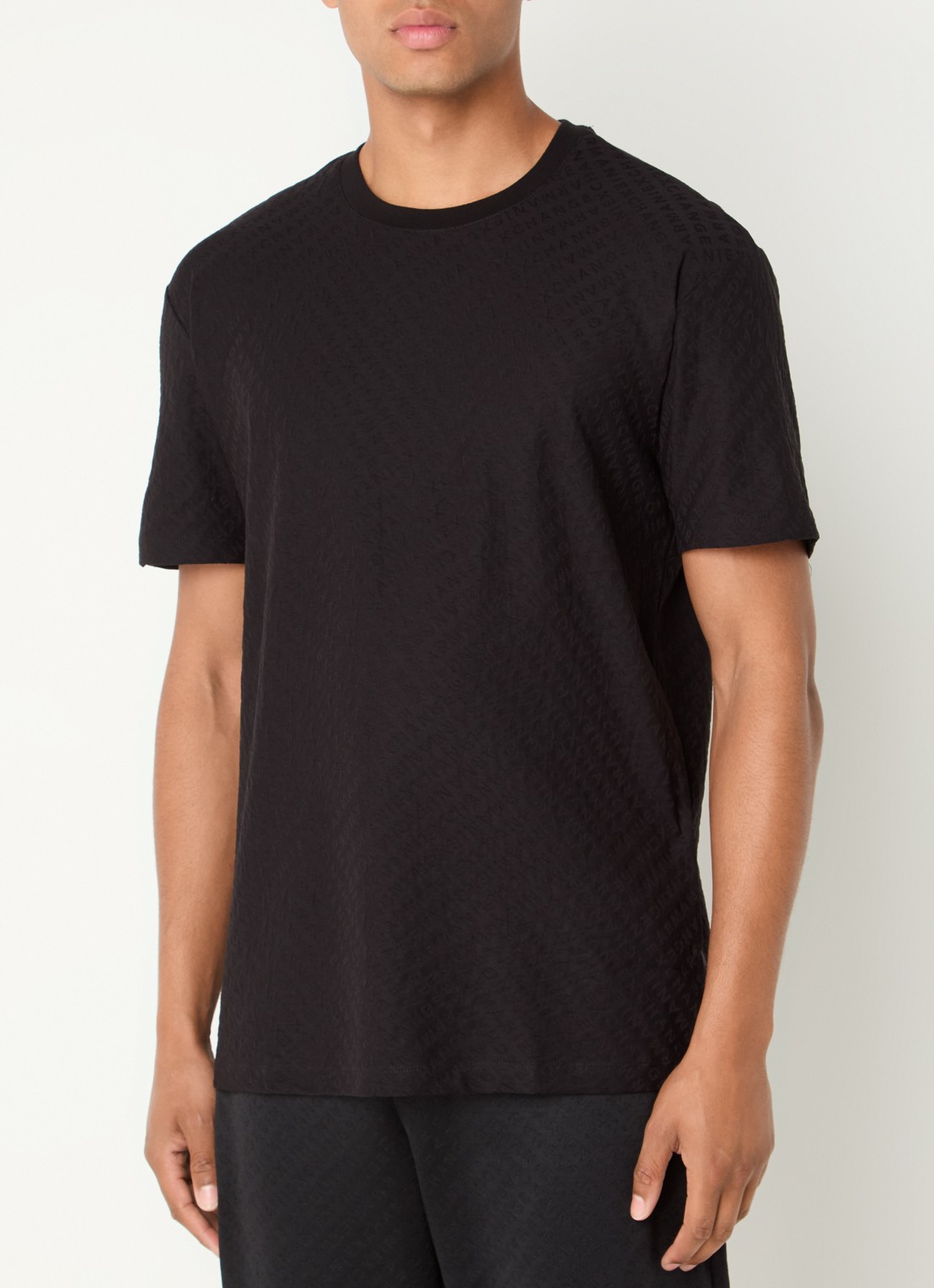 Armani T-shirt met structuur - detail 4 zwart