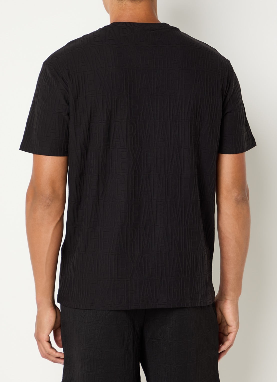 Armani T-shirt met structuur - achterkant 3 zwart