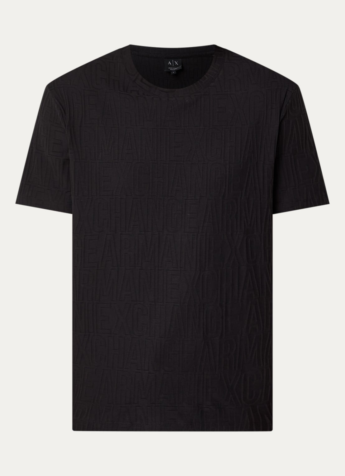 Armani T-shirt met structuur - voorkant zwart