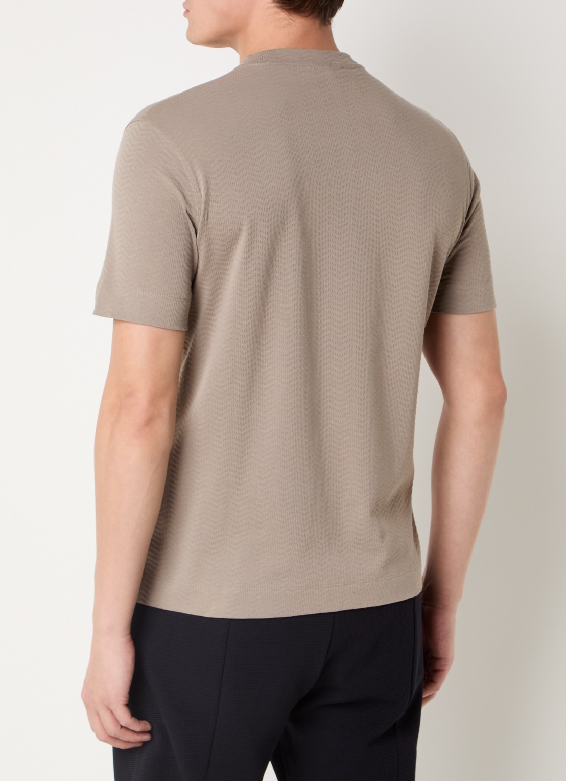 Armani T-shirt met structuur - achterkant 3 zand