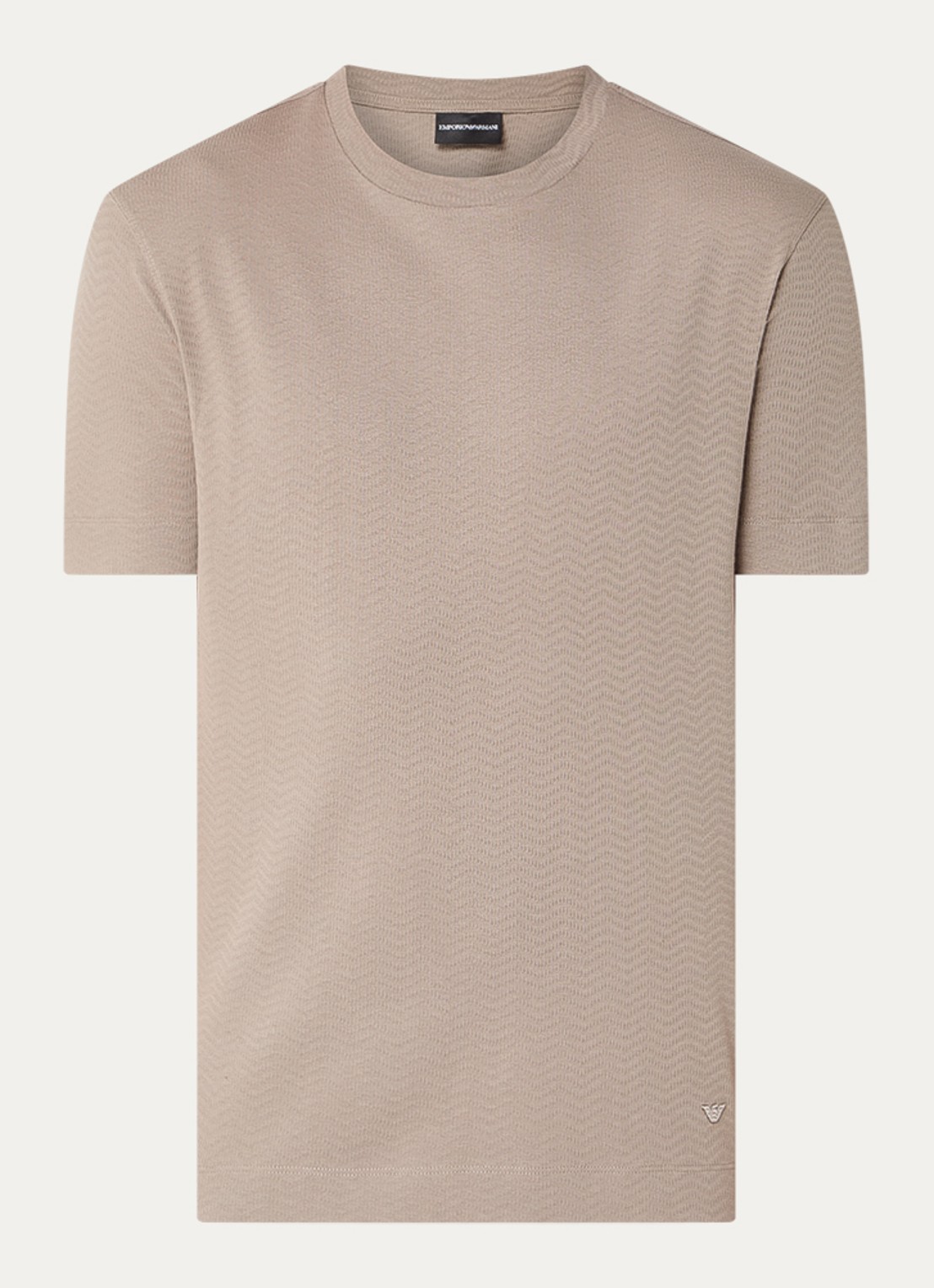 Armani T-shirt met structuur - voorkant zand