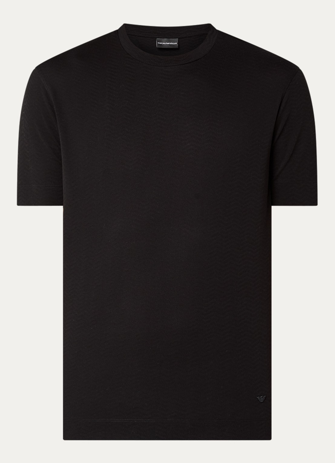 Armani T-shirt met structuur - voorkant zwart