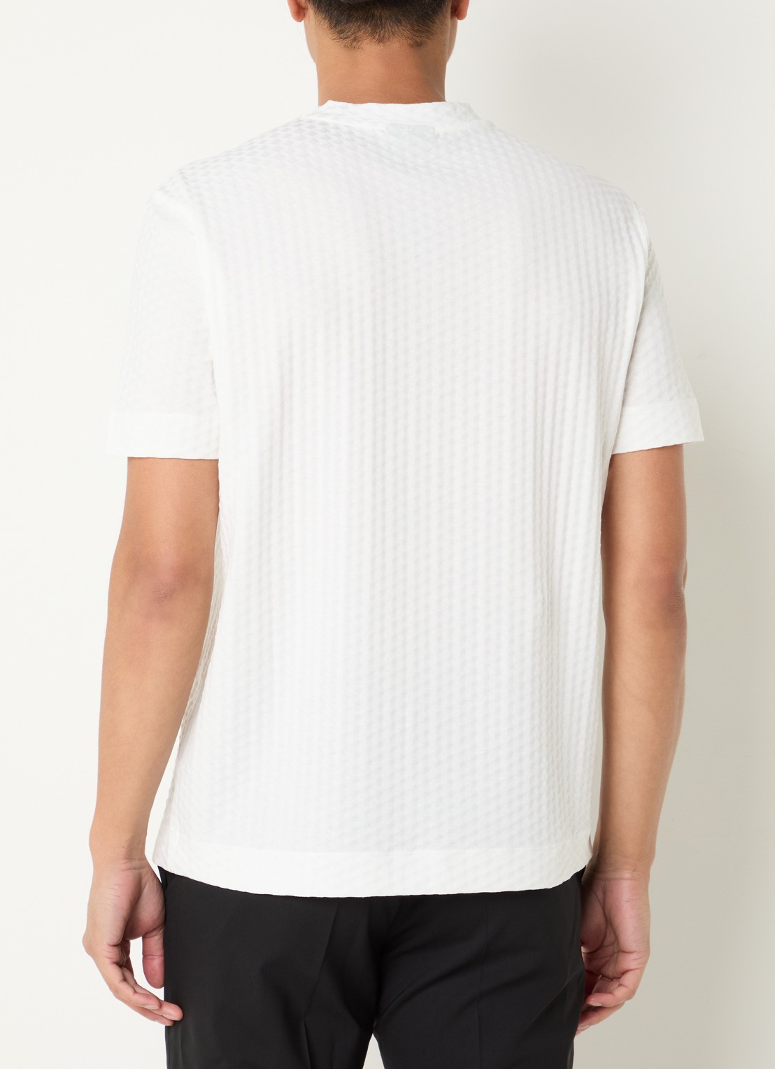 Armani T-shirt met structuur - achterkant 4 ivoor
