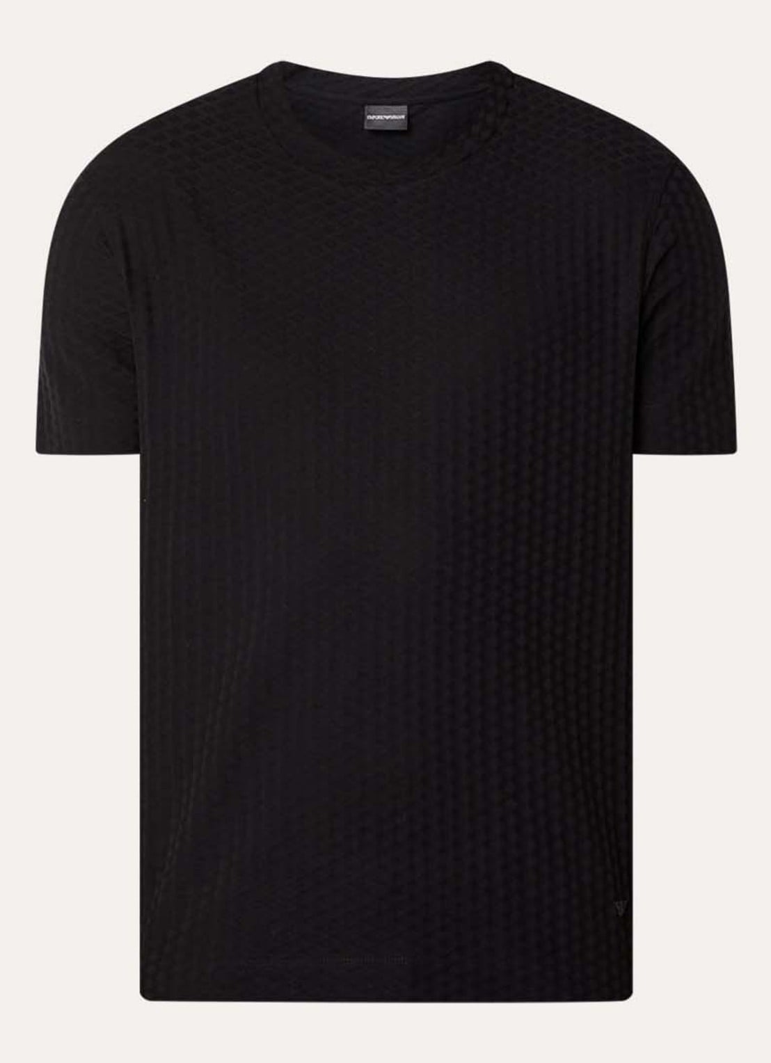 Armani T-shirt met structuur - voorkant 3 zwart