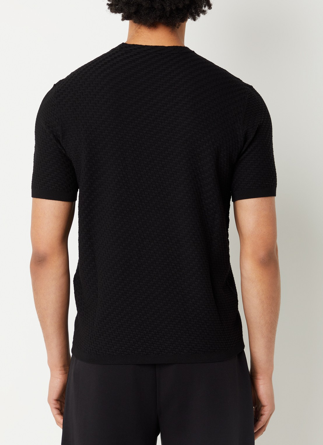 Armani T-shirt met structuur - achterkant 2 zwart