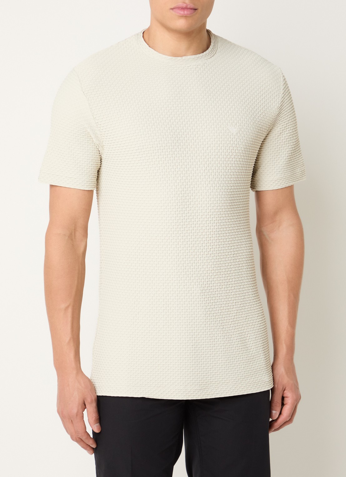 Armani T-shirt met structuur - detail 2 beige