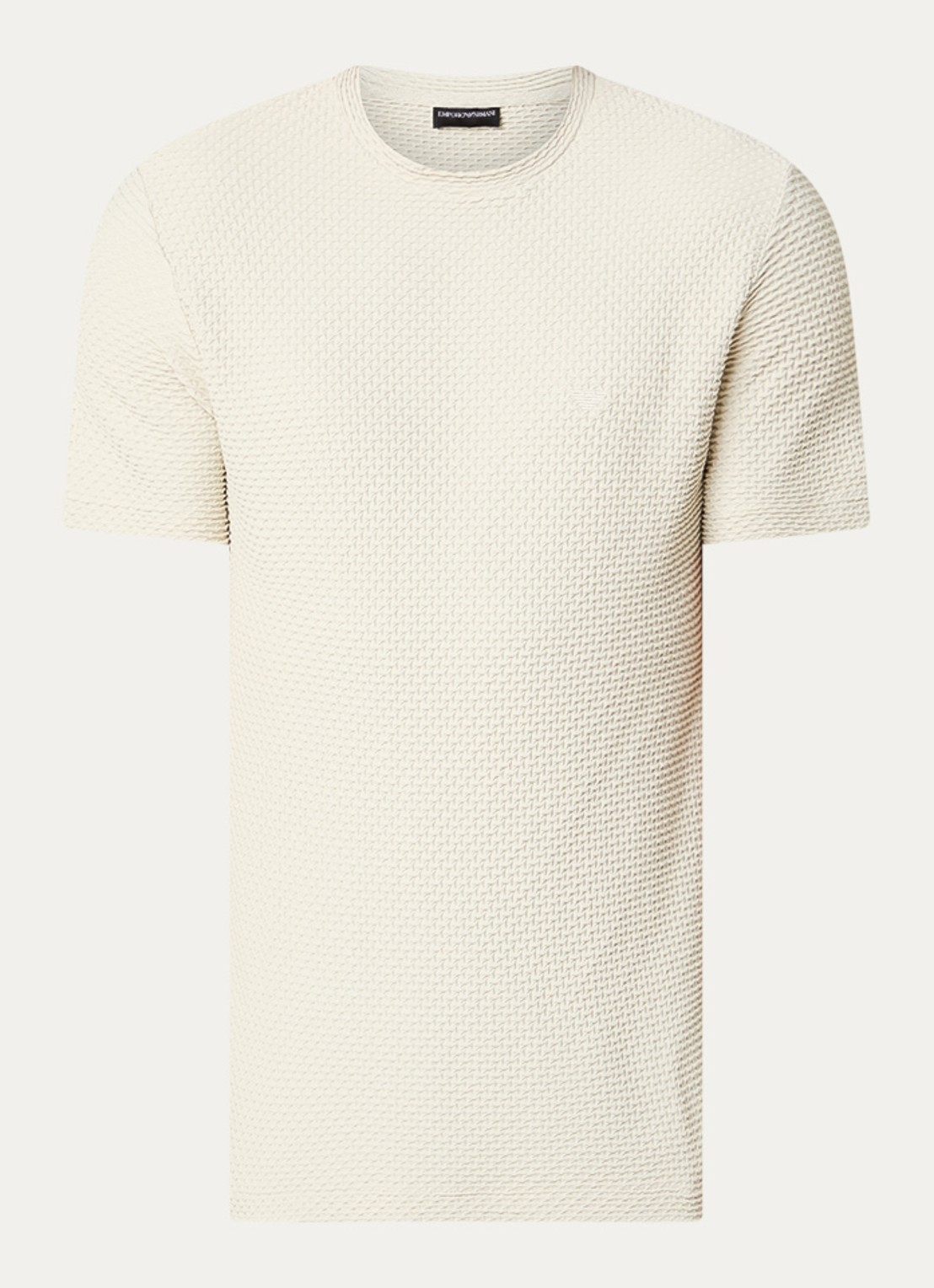Armani T-shirt met structuur - voorkant 3 beige