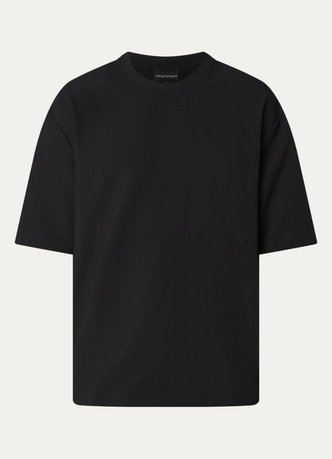 Armani T-shirt met structuur - voorkant 2 donkerblauw